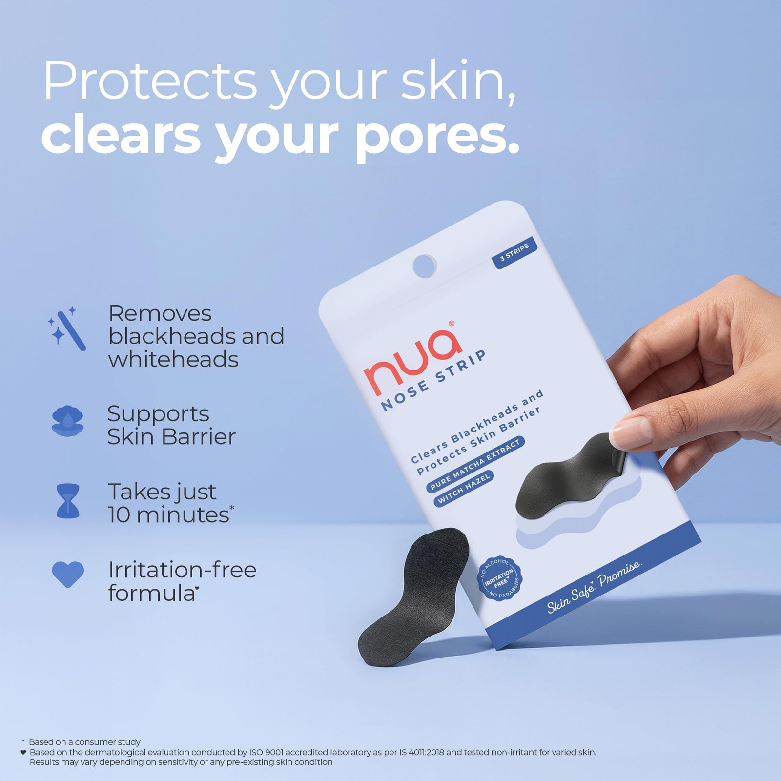 Nua Nose Strip – Blackhead & Whitehead Remover, 100% Natural, Fast Acting