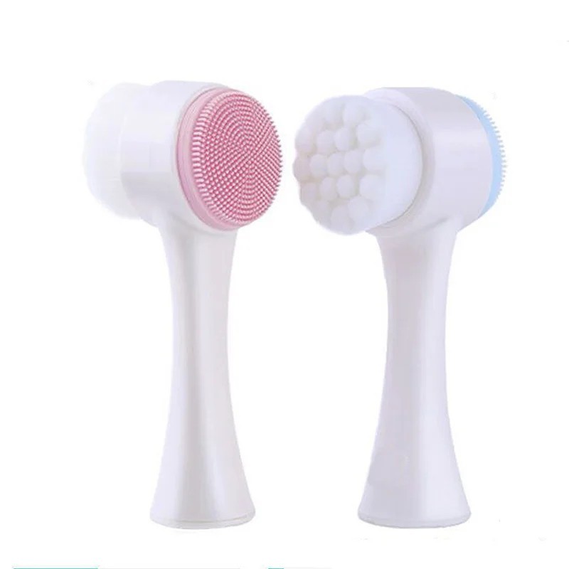 3D DOUBLE-SIDED SILICONE FACIAL CLEANSING BRUSH – SOFT EXFOLIATING FACE SCRUBBER