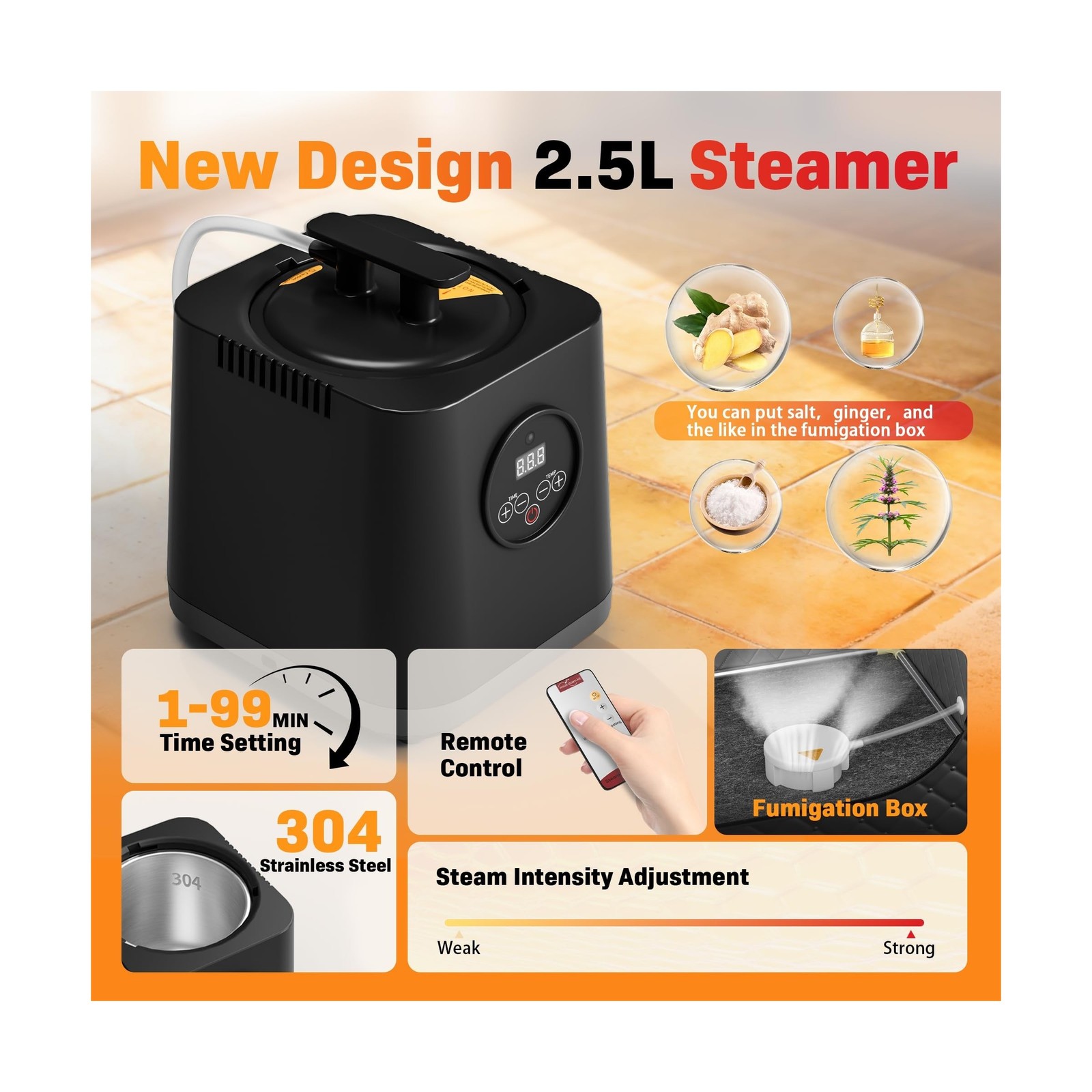 Manastin Upgraded Portable Steam Sauna for Home, Sauna Tent with 3L/1200W Ste…