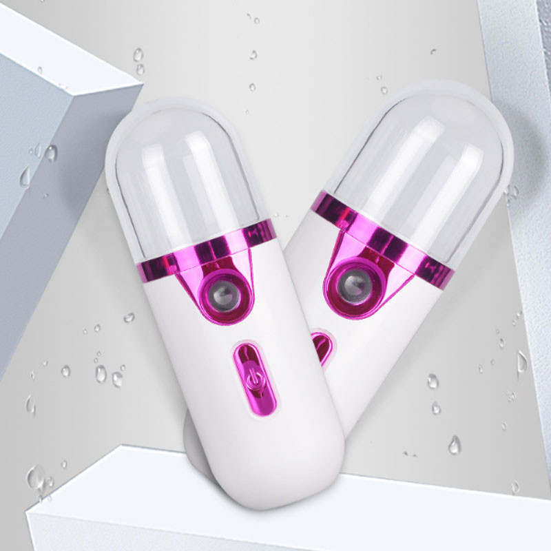 Portable Hydrating Mist Sprayer – USB Rechargeable Facial Steamer (White)