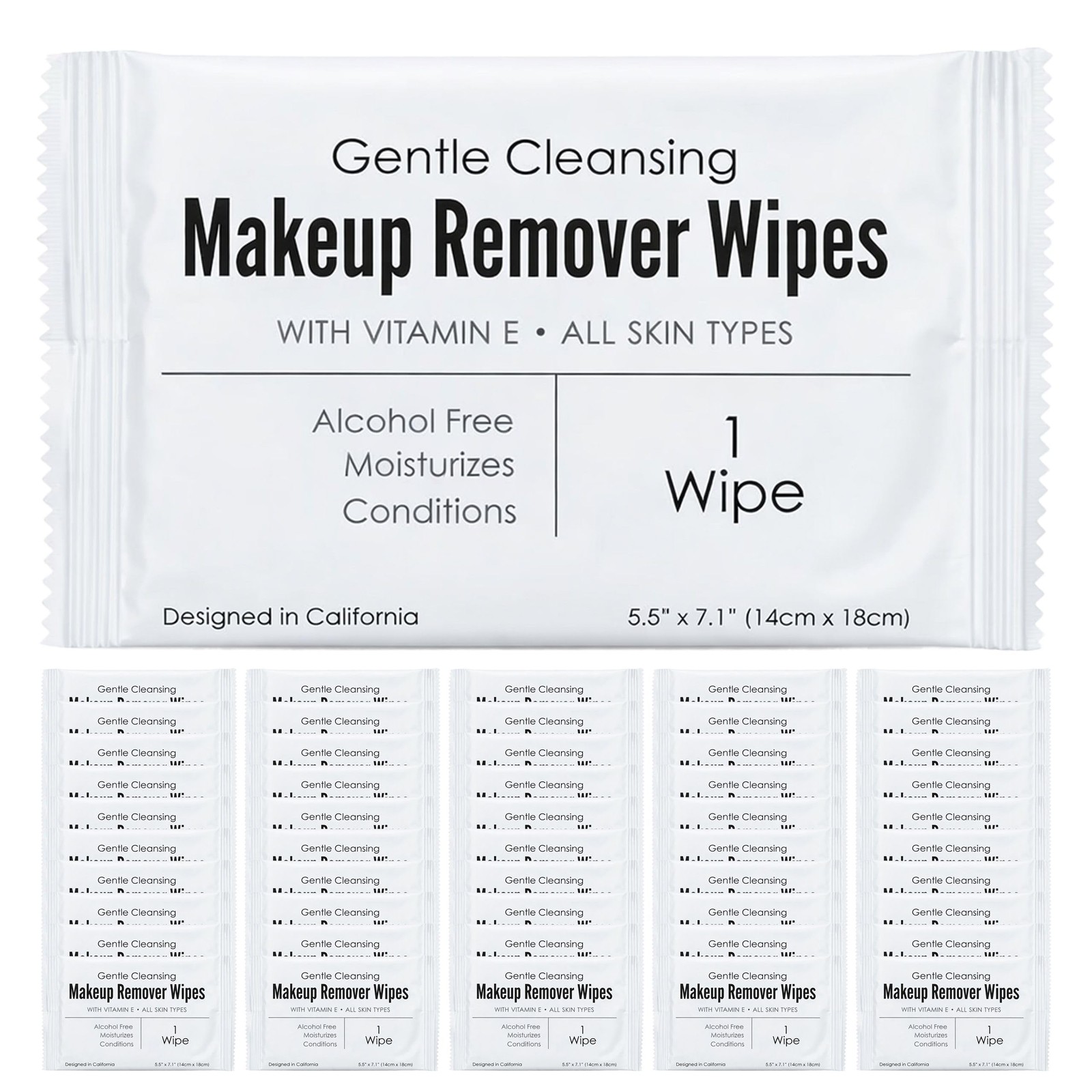 World Amenities – Makeup Remover Wipes – Alcohol Free – 50 Count (Pack of 1)