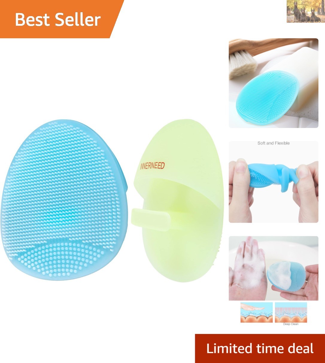 Soft Silicone Facial Cleansing Brush Pack of 2 – Gentle Exfoliation for All S…