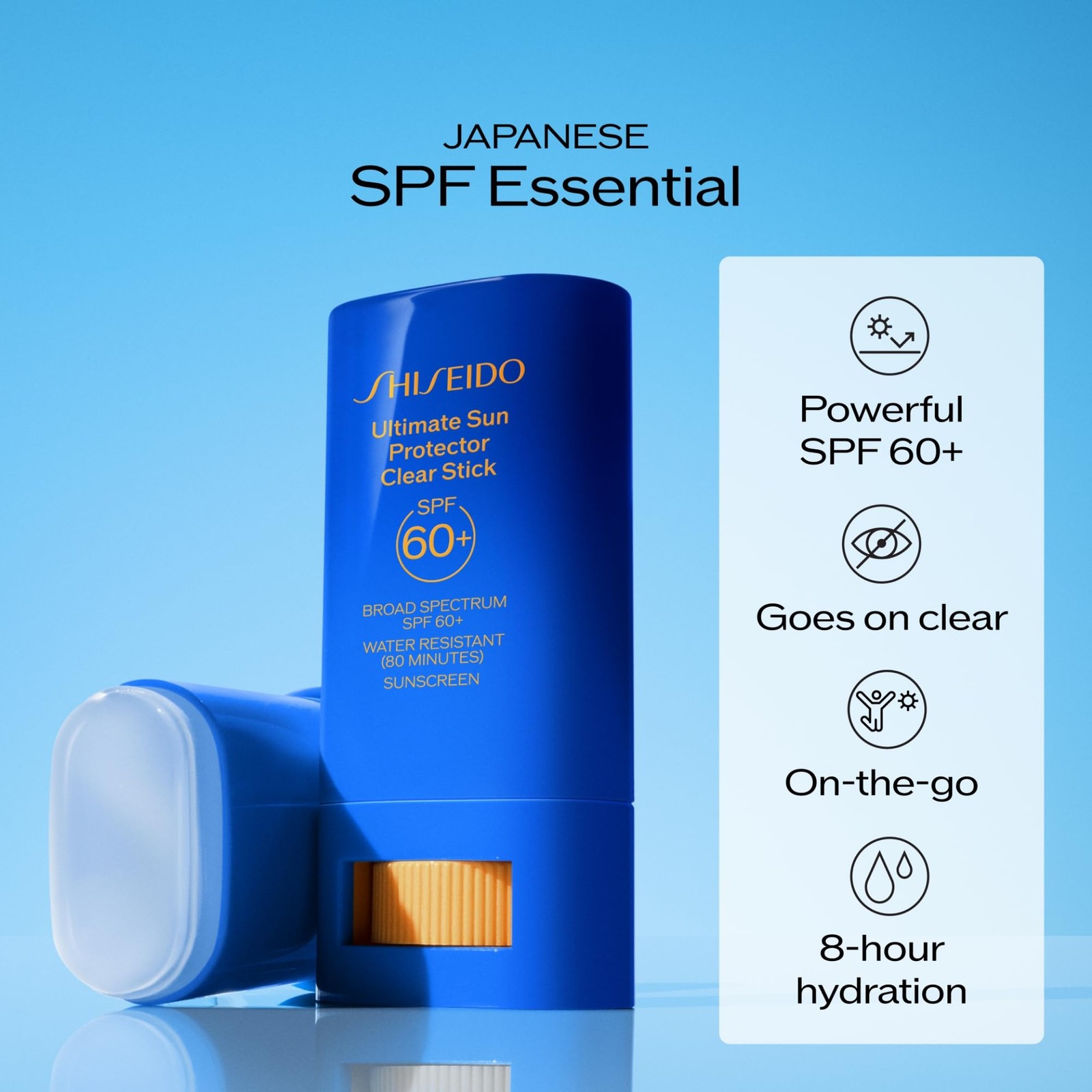 Shiseido Ultimate Sun Protector Clear Stick SPF 60+ – 0.71 Ounce (Pack of 1)