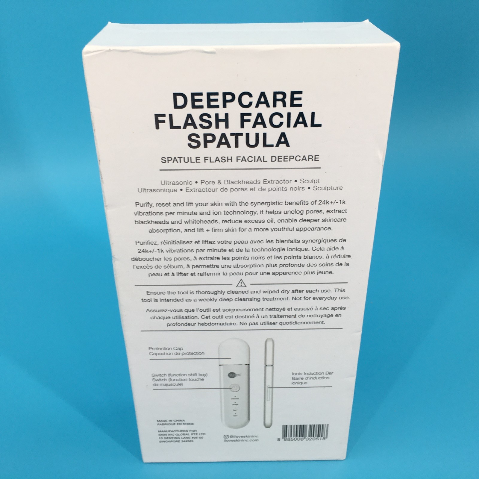 Skin Inc Deepcare Flash Facial Spatula 5-in-1 Ultrasonic Device