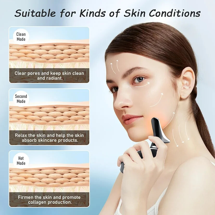 Face and Neck Tool 7 in 1 Electric Facial Device Wrinkle Removal Home Daily Use