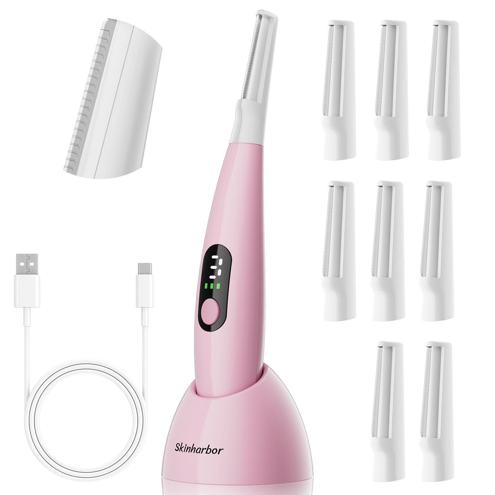 Women’s Sonic Dermaplane Razor – Facial Exfoliation, Peach Fuzz Removal, Anti-Ag