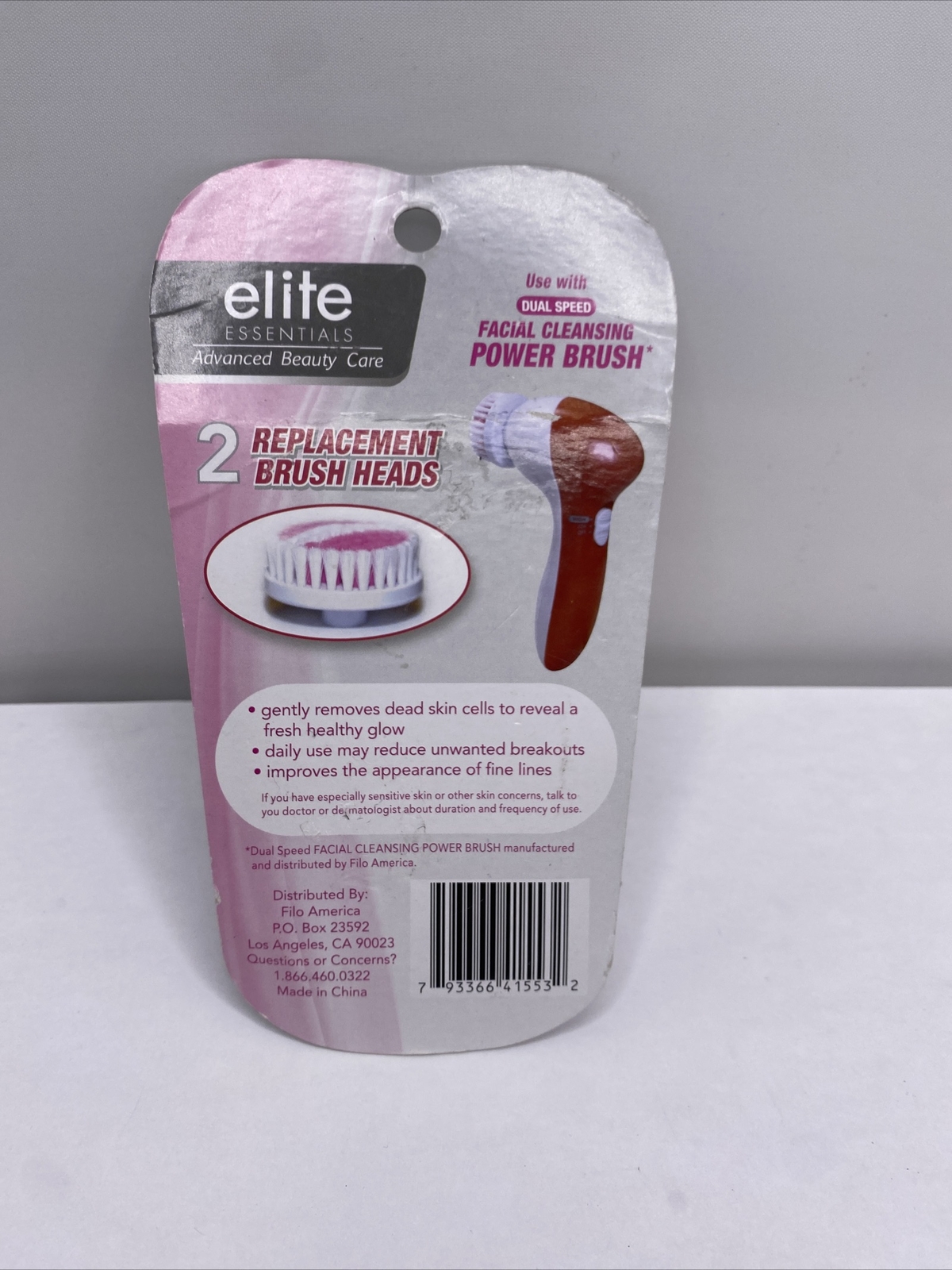 Elite Essentials Replacement Brush Heads for The Elite Power Brush 1 pkg of 2