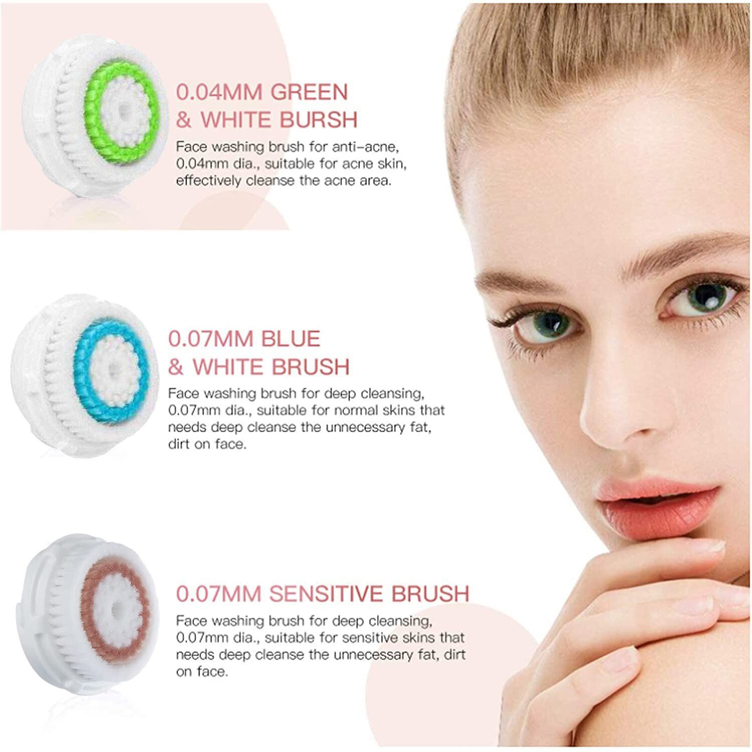 4Pcs Facial Brush Head Replacements Mia 1,2,3 Aria Smart Pro Fits All Clarisonic
