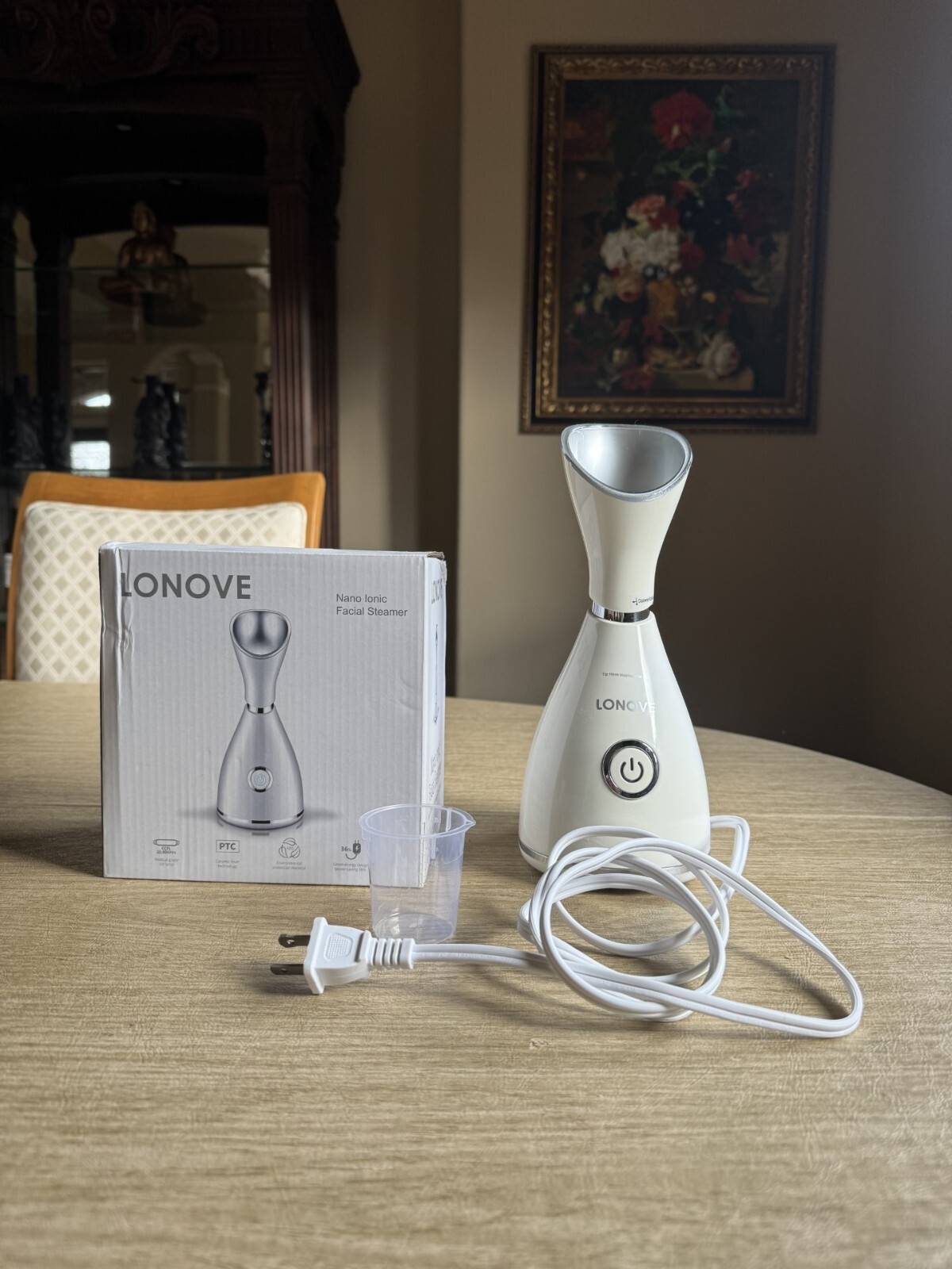 Lonove Ionic Silver Deep Cleansing Facial Steamer Skincare Open Box 50HZ 300W
