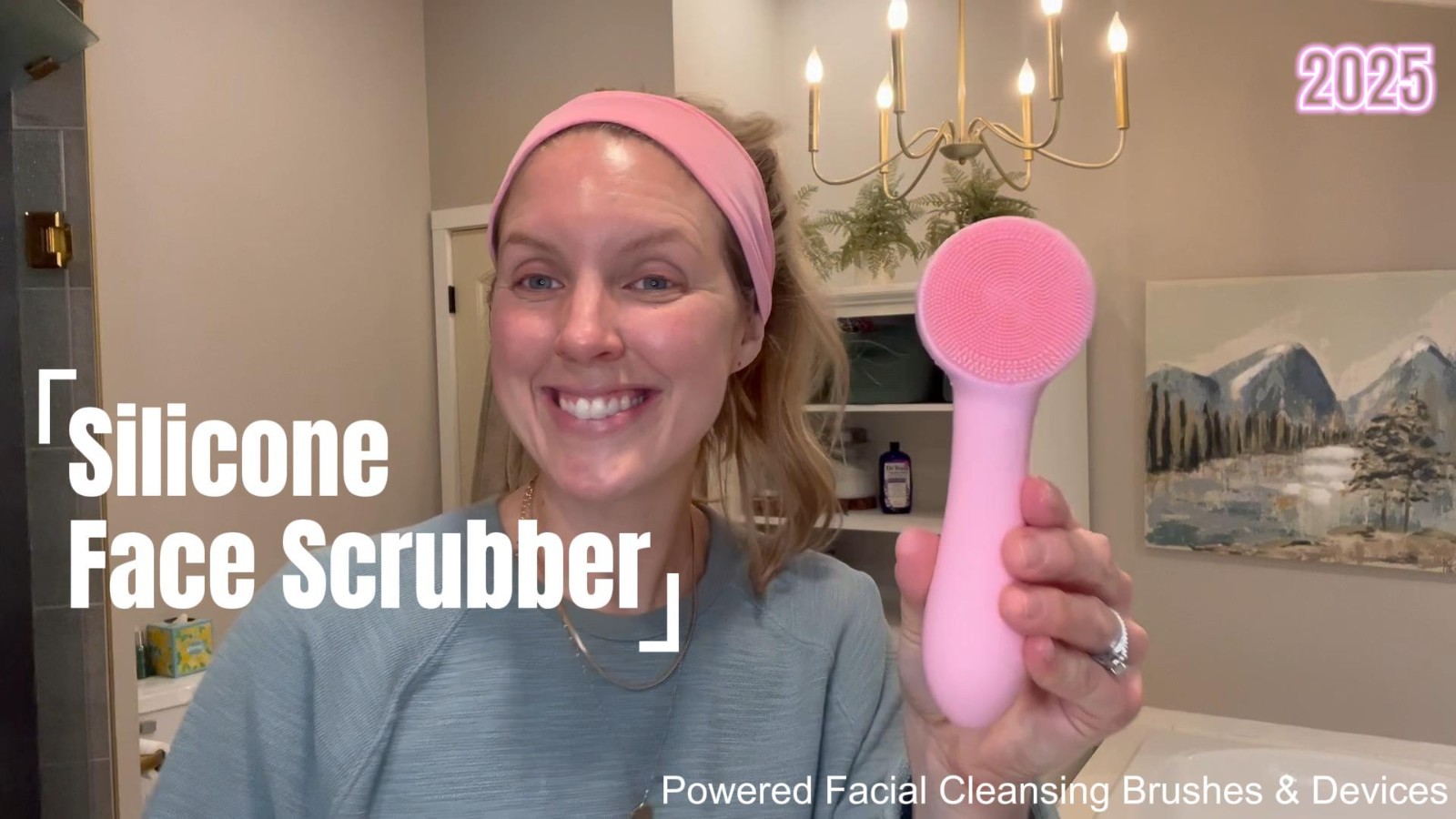 Rechargeable Silicone Facial Cleansing Brush, Waterproof Exfoliator & Massager,