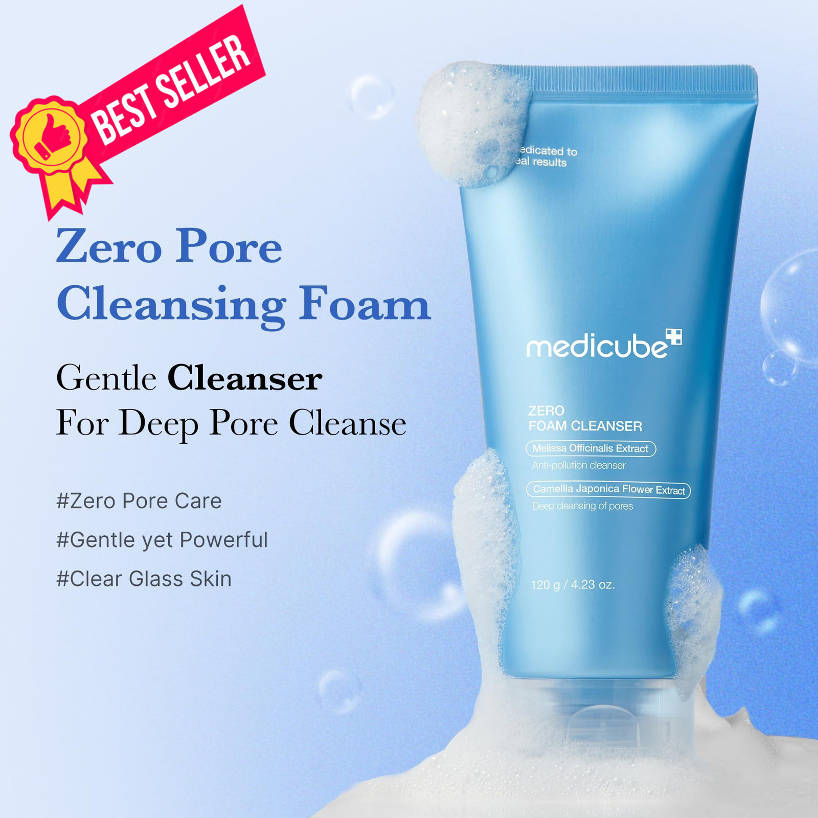 medicube Facial Cleanser 120 Fl Oz (Pack of 1), Chlorogalum Leaf+Root Extract