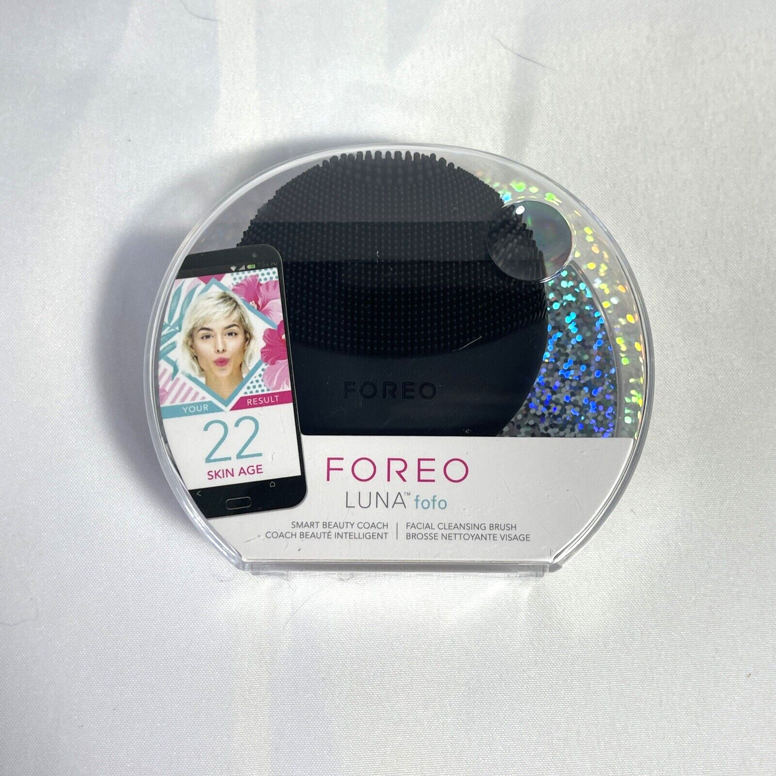 Foreo Luna Fofo Smart Facial Cleansing Brush Skin Analyzer In Black NEW SEALED