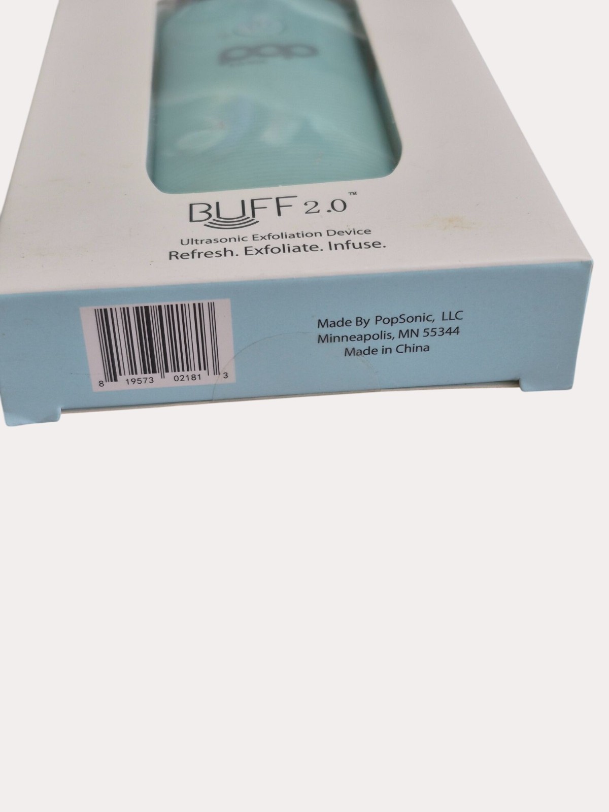 Pop Sonic Buff 2.0 Ultrasonic Exfoliation Device Refresh Exfoliate & Infuse Co