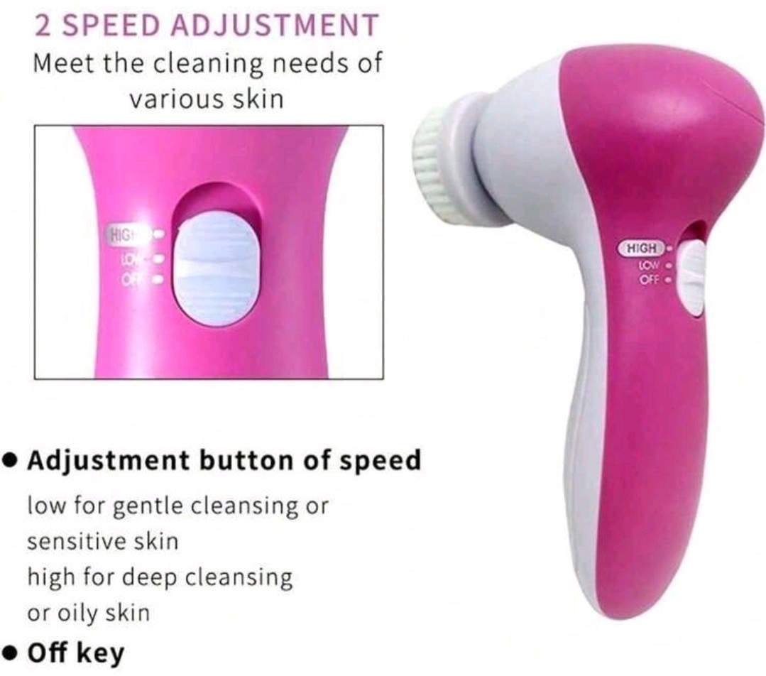 5In1 Facial Cleansing Brush For Women &Men,Electric Rotating Beauty Device