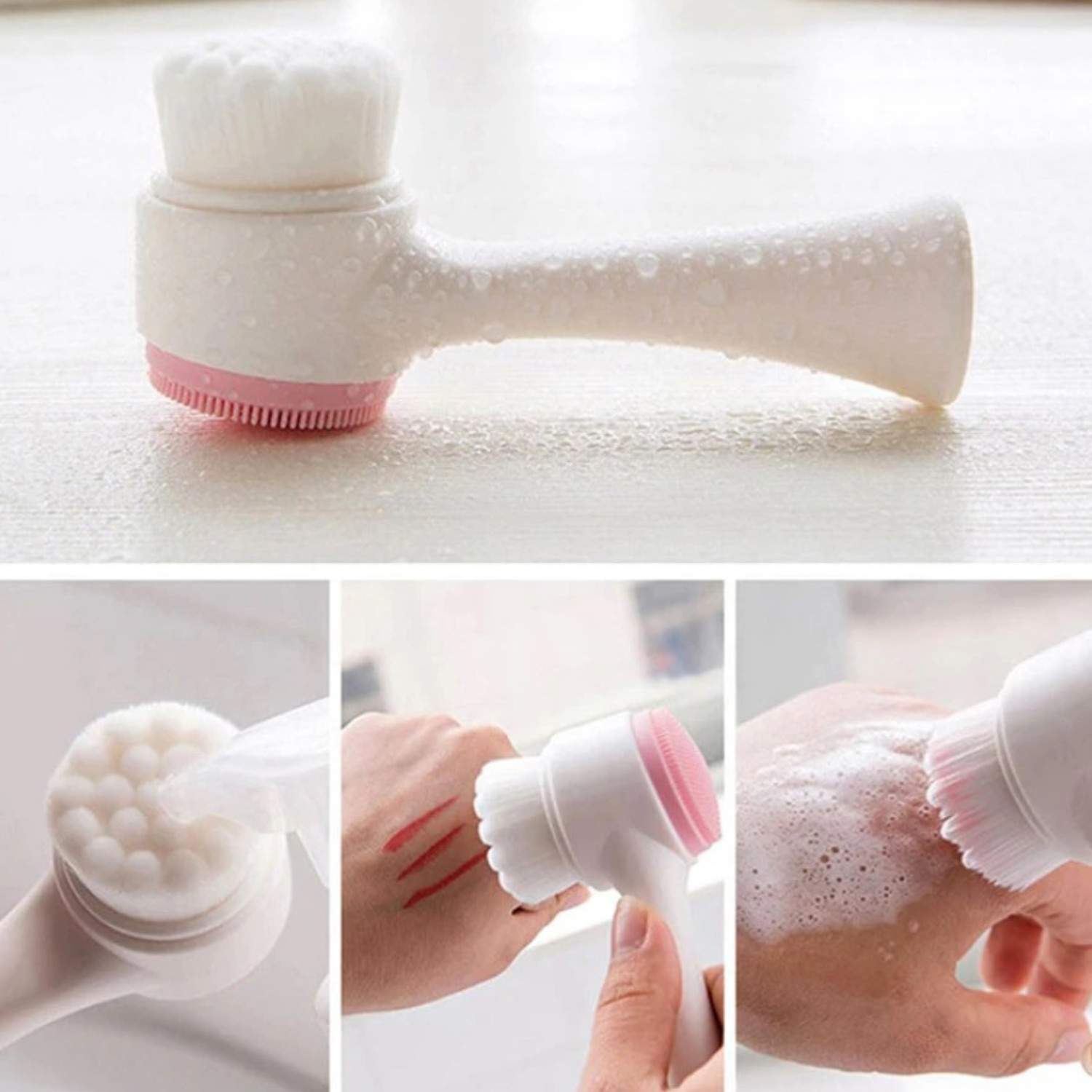 2 in 1 Silicone Face Facial Wash Brush Cleaner Cleanser Cleansing Massage
