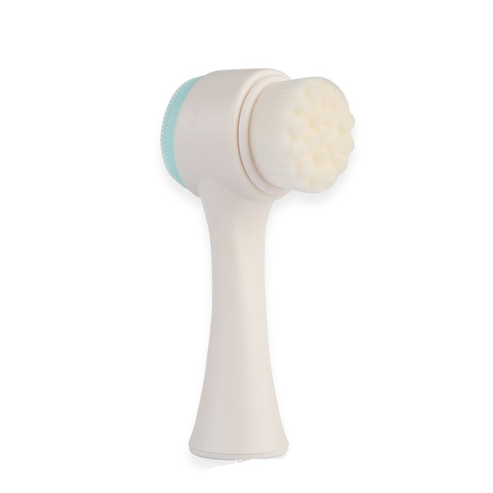 2 in 1 Face Brush – Double Sided Facial Cleansing White and Blue, Blue,white