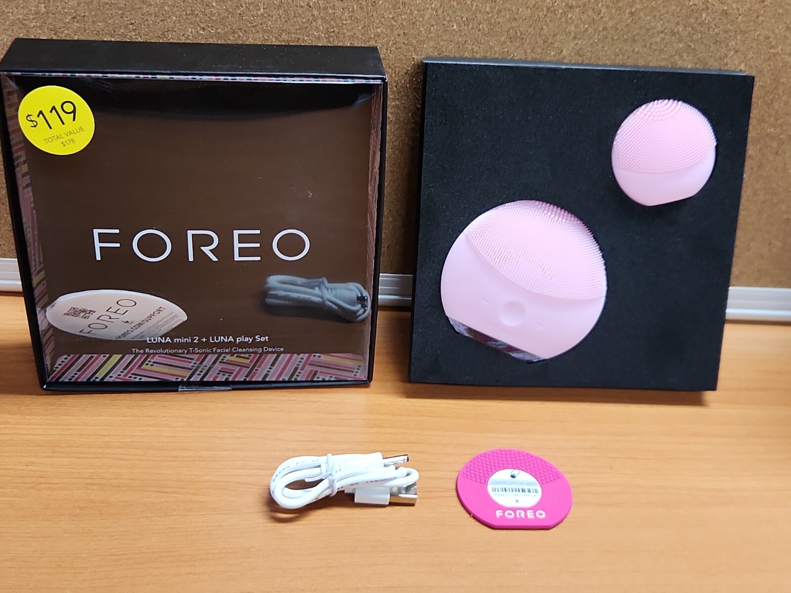 Luna Mini 2 + Luna Play Set Pink – 1 set , (FOREO) Opened For Photos Packagewear