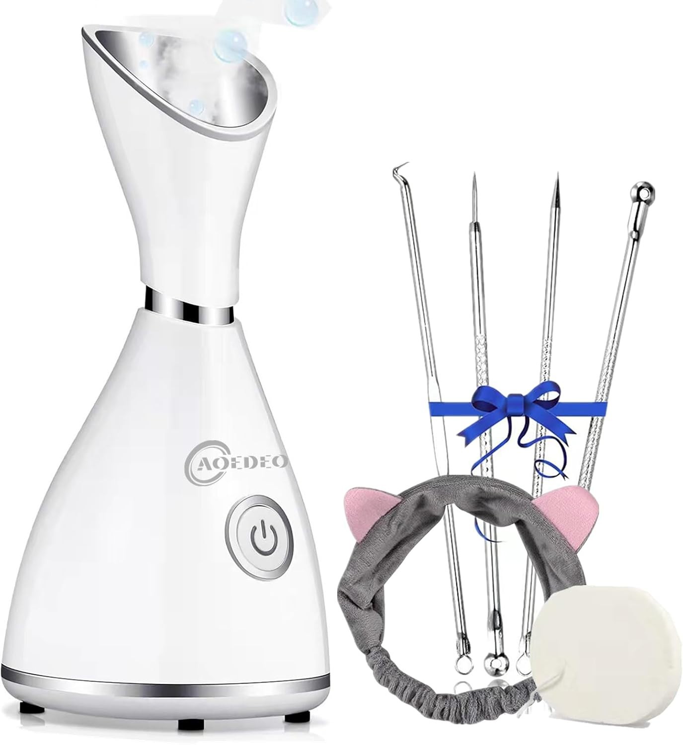 Nano Ionic Face Steamer with Stainless Steel Skin Kit & Accessories