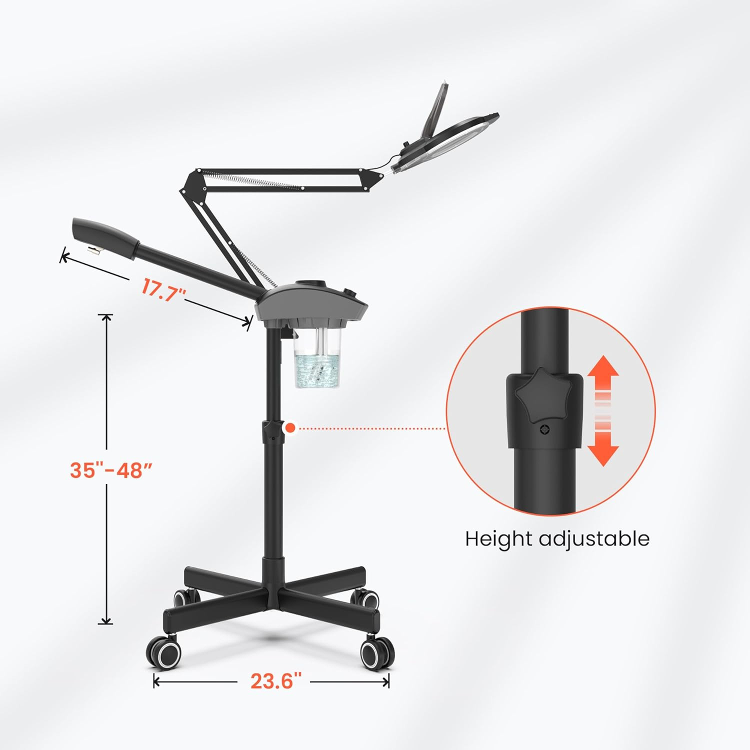 Professional 2-In-1 Facial Steamer, Ozone Face Steamer with 5X Magnifying Lamp D