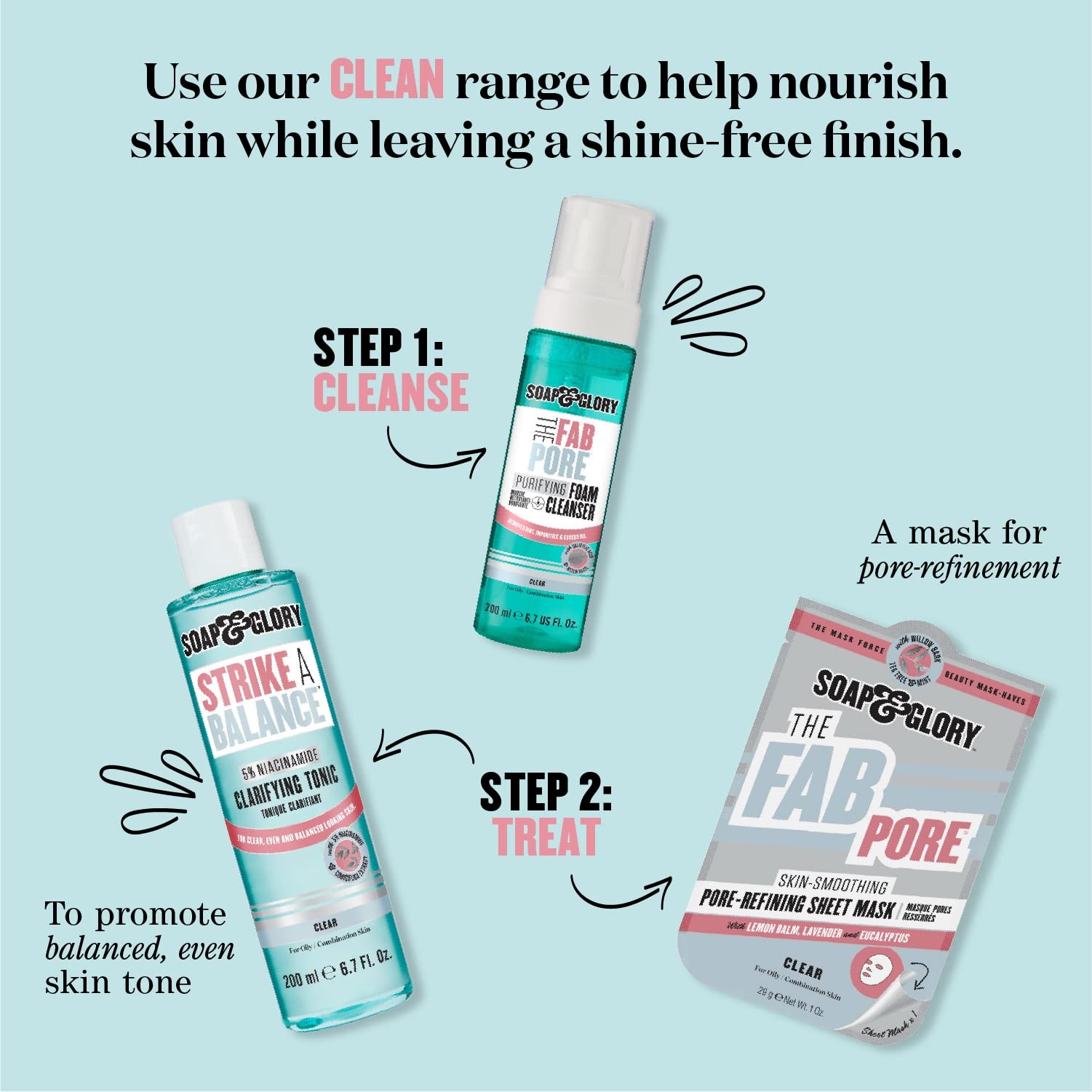 Soap & Glory Face Wash with Vitamin C – 3 in 1 Brightening 11.8 Fl Oz, green