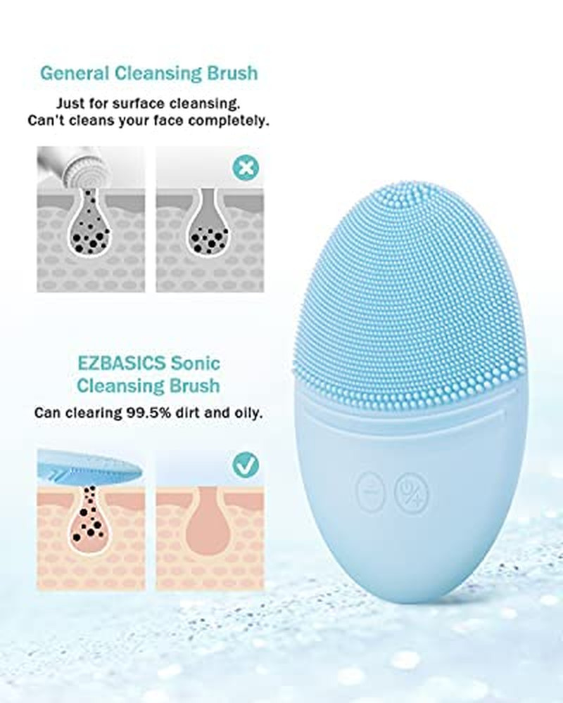 Facial Cleansing Brush, Waterproof Sonic Vibrating Face Brush for Deep Cleansing