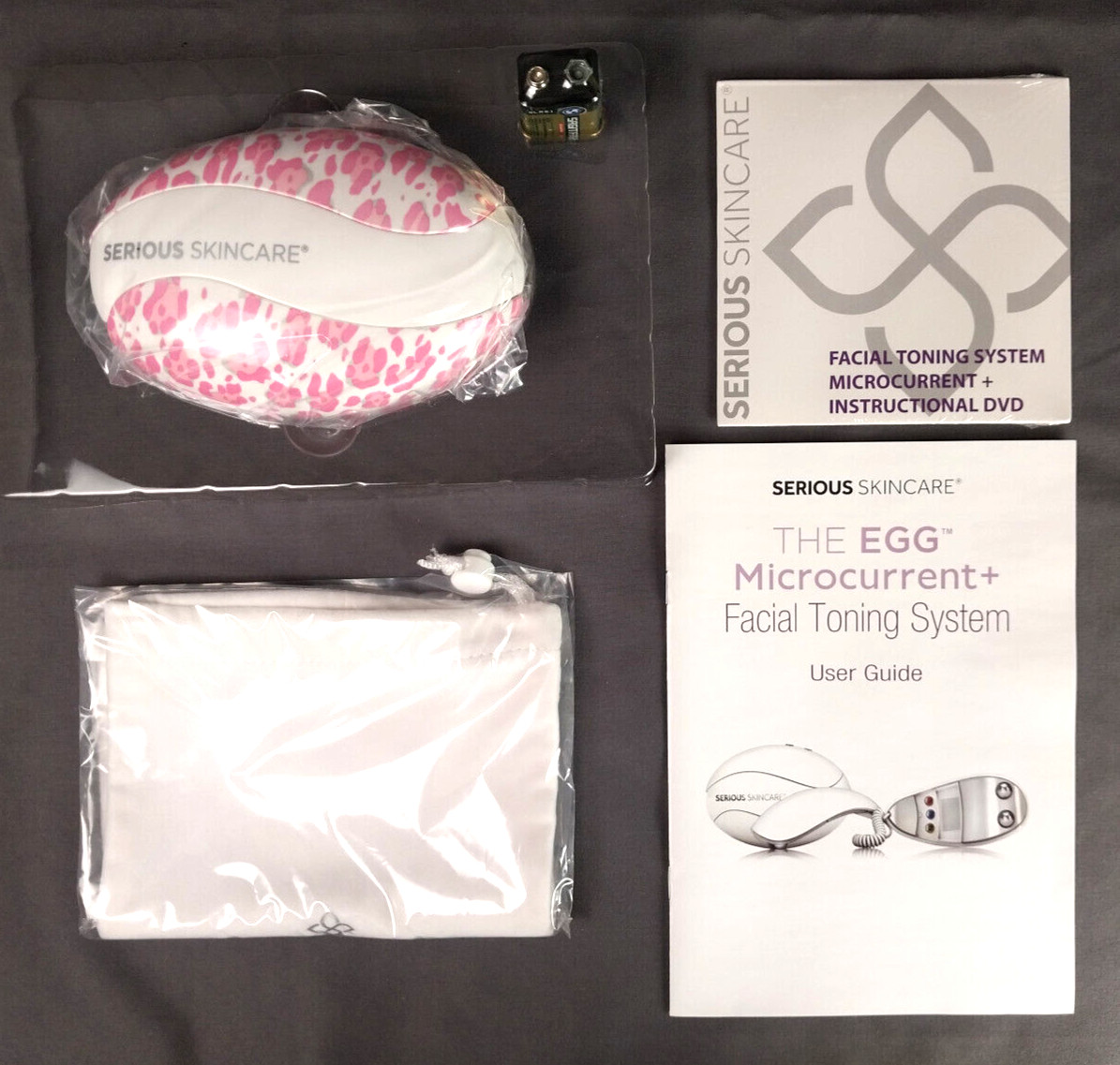 The Egg Microcurrent Facial Toning System – Animal Print – w/ Bag – NEW