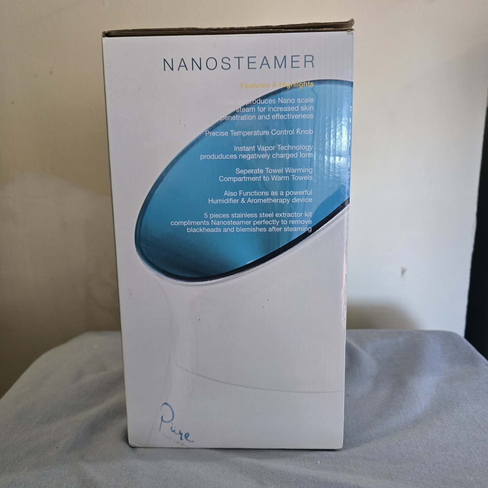 Pure Nano 3-in-1 Ionic Facial Steamer w/ Temp Control + 5pc Kit Open Box New