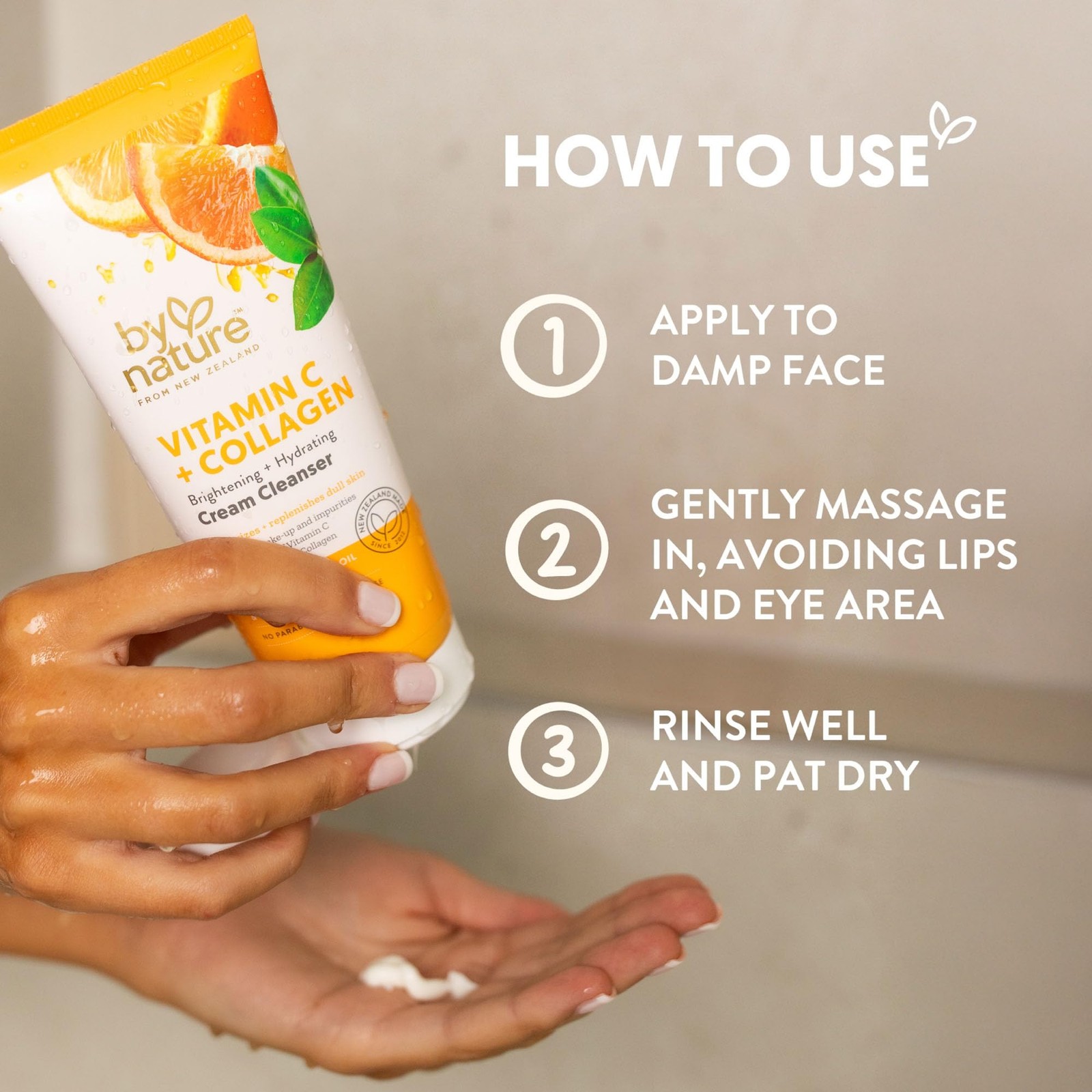 By Nature Vitamin C + Collagen Face Cream Cleanser 7 Ounce (Pack of 1),
