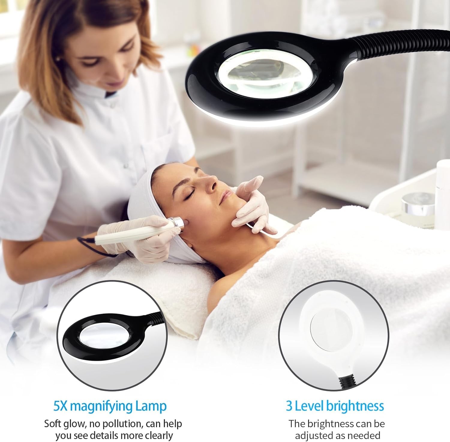Professional Facial Steamer on Wheels 2 in 1 Magnifying