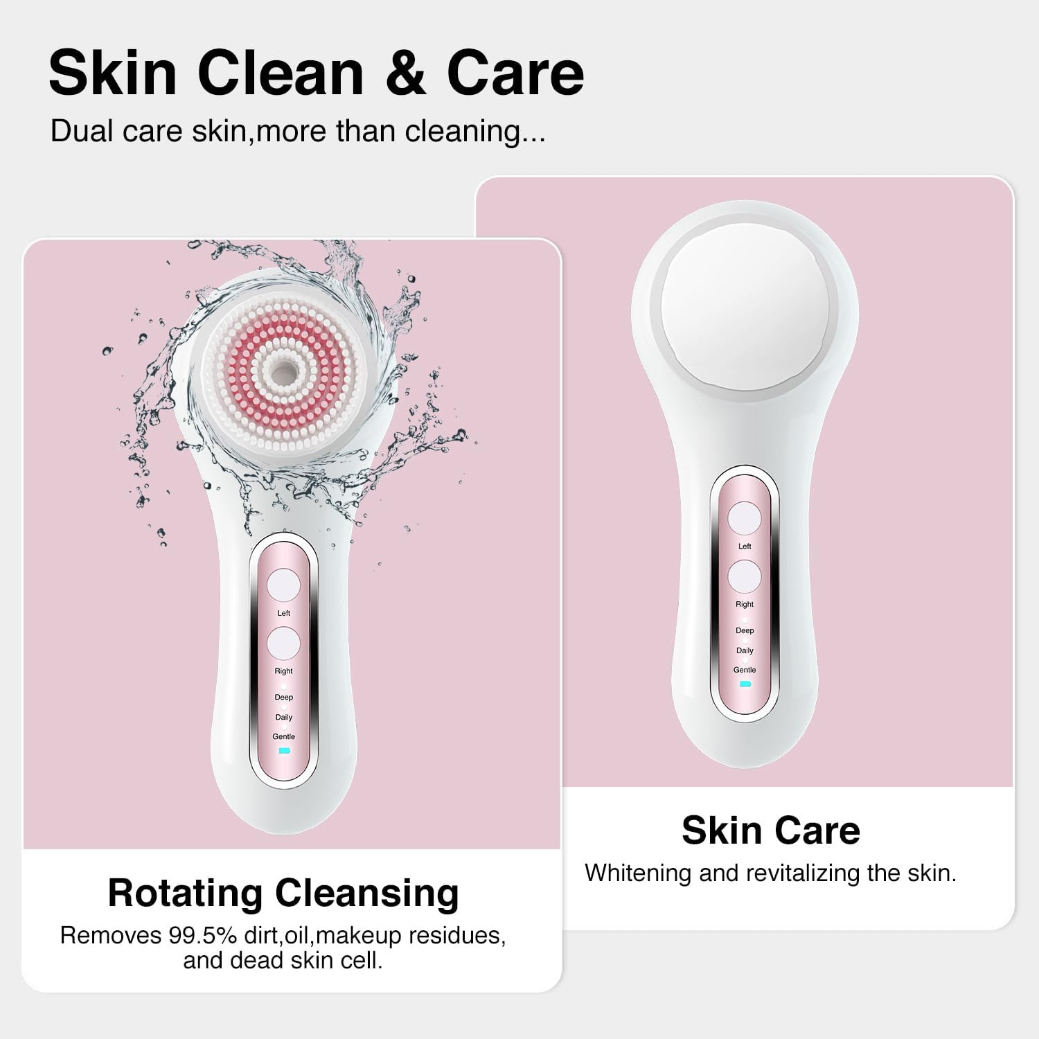 Face Scrubber Exfoliator,Facial Cleansing Brush Rechargeable IPX7 Waterproof wit