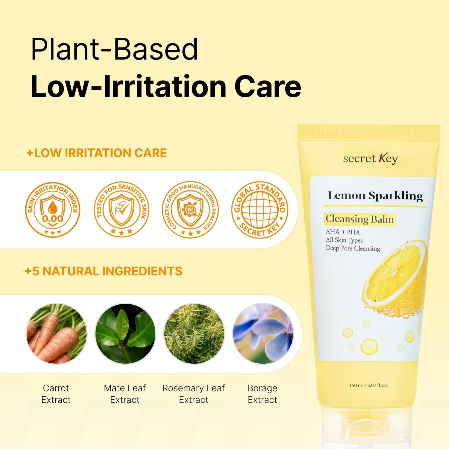 SECRETKEY Lemon Sparkling Cleansing Balm, 5.07 Fl Oz (Pack of 1)