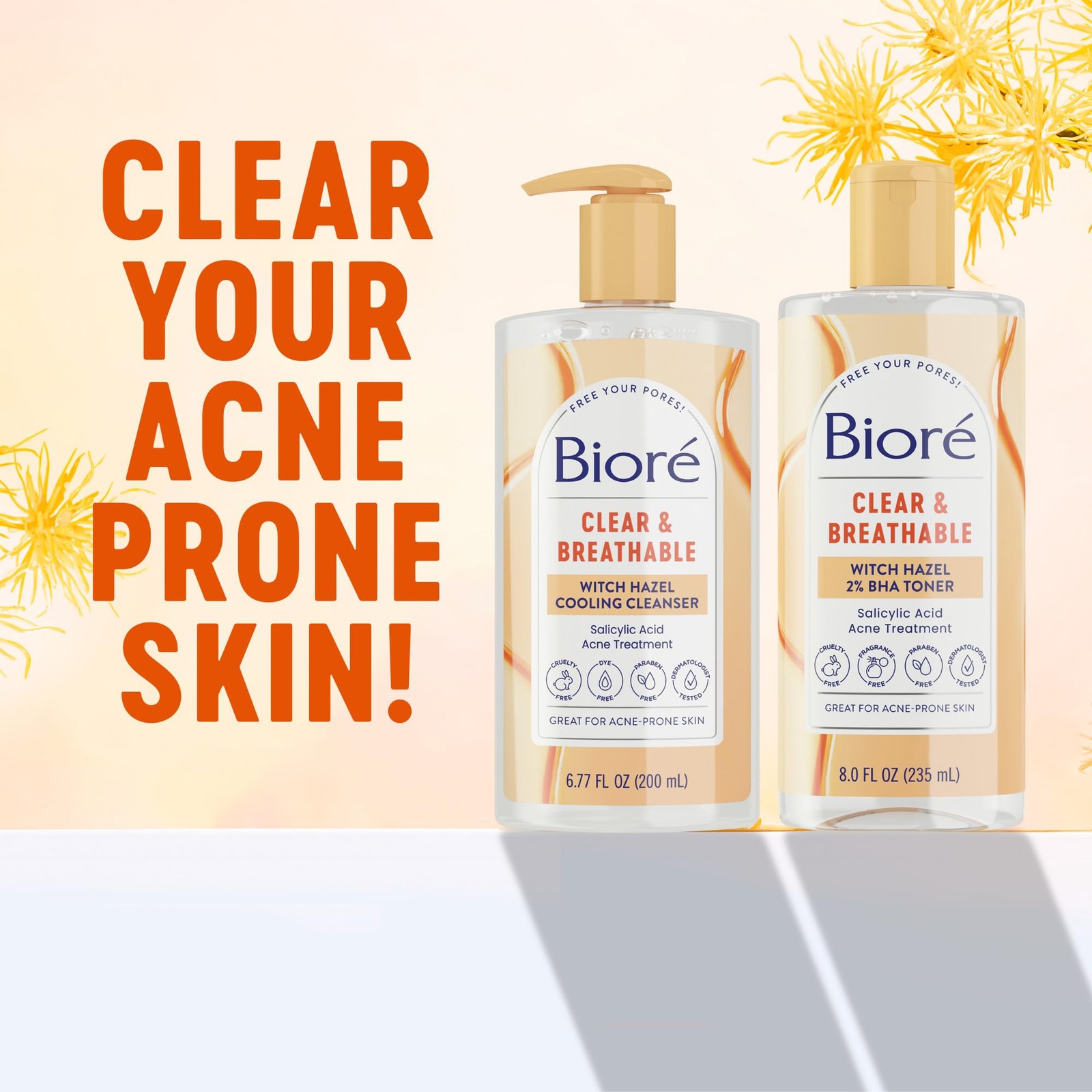 Biore Clear & Breathable Cooling Cleanser with 6.77 Ounce (Pack of 1),