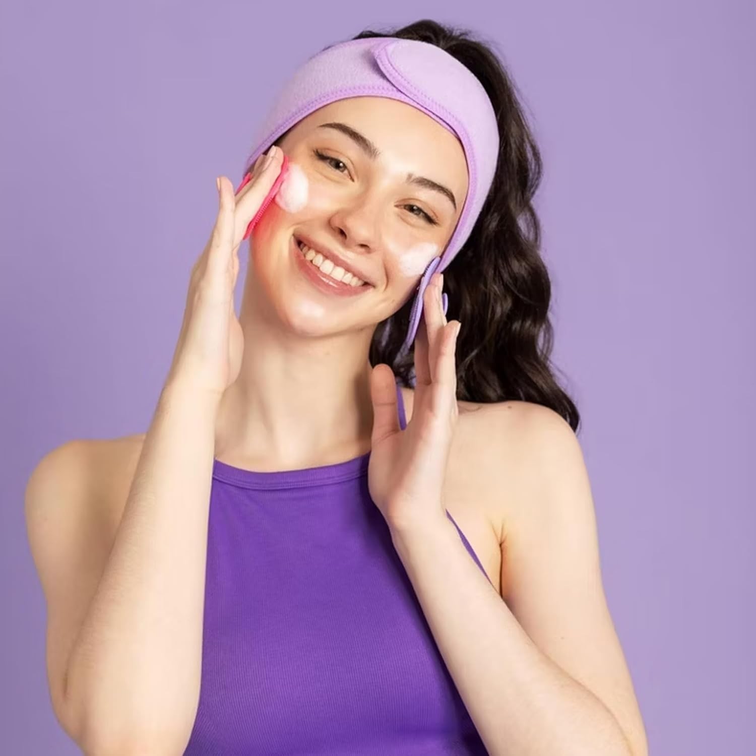 Facial Skin Scrubbers Pink Purple 2 Pack Reusable Silicone Exfoliating Face