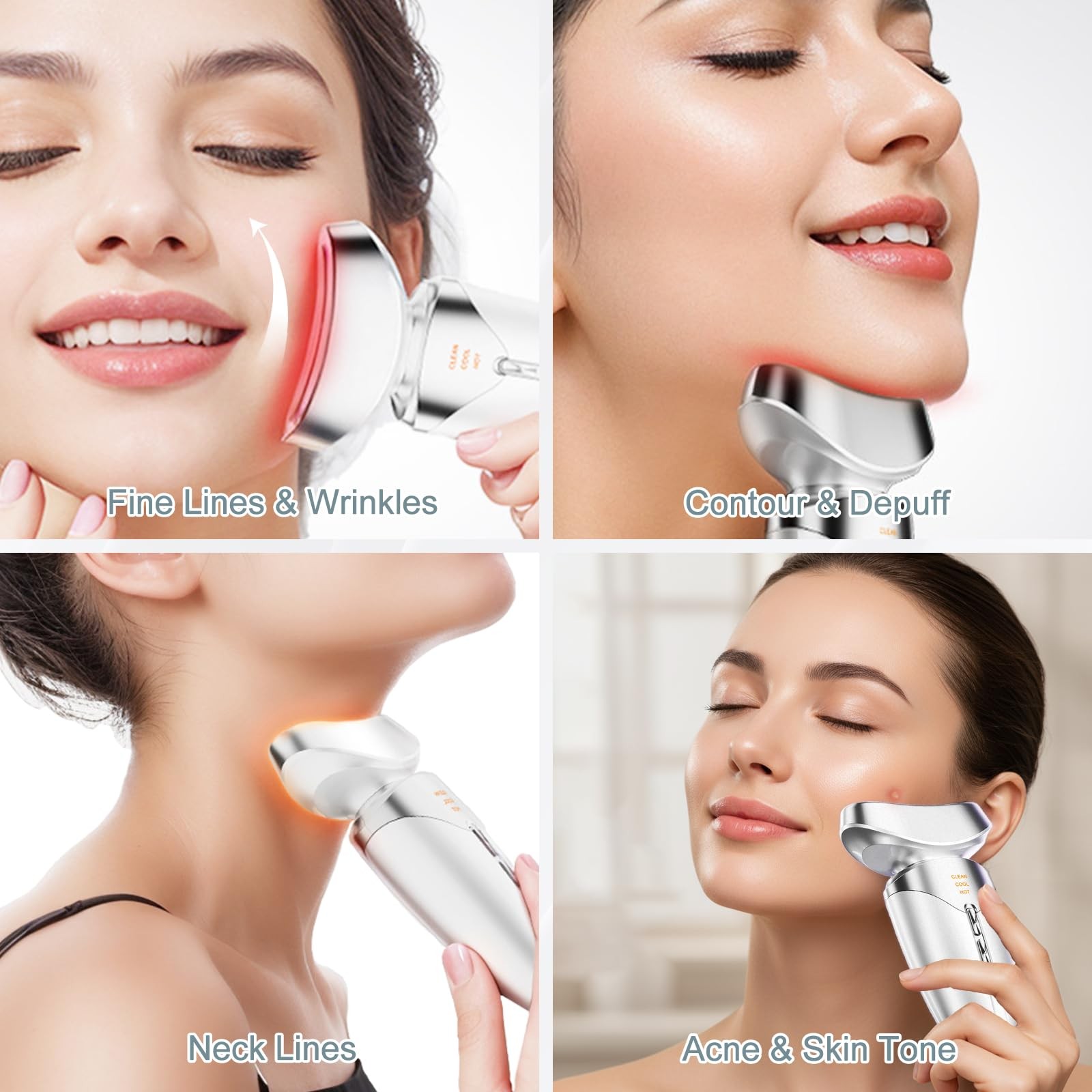 Red Light Beauty Device for Face and Neck, Based on High-end White