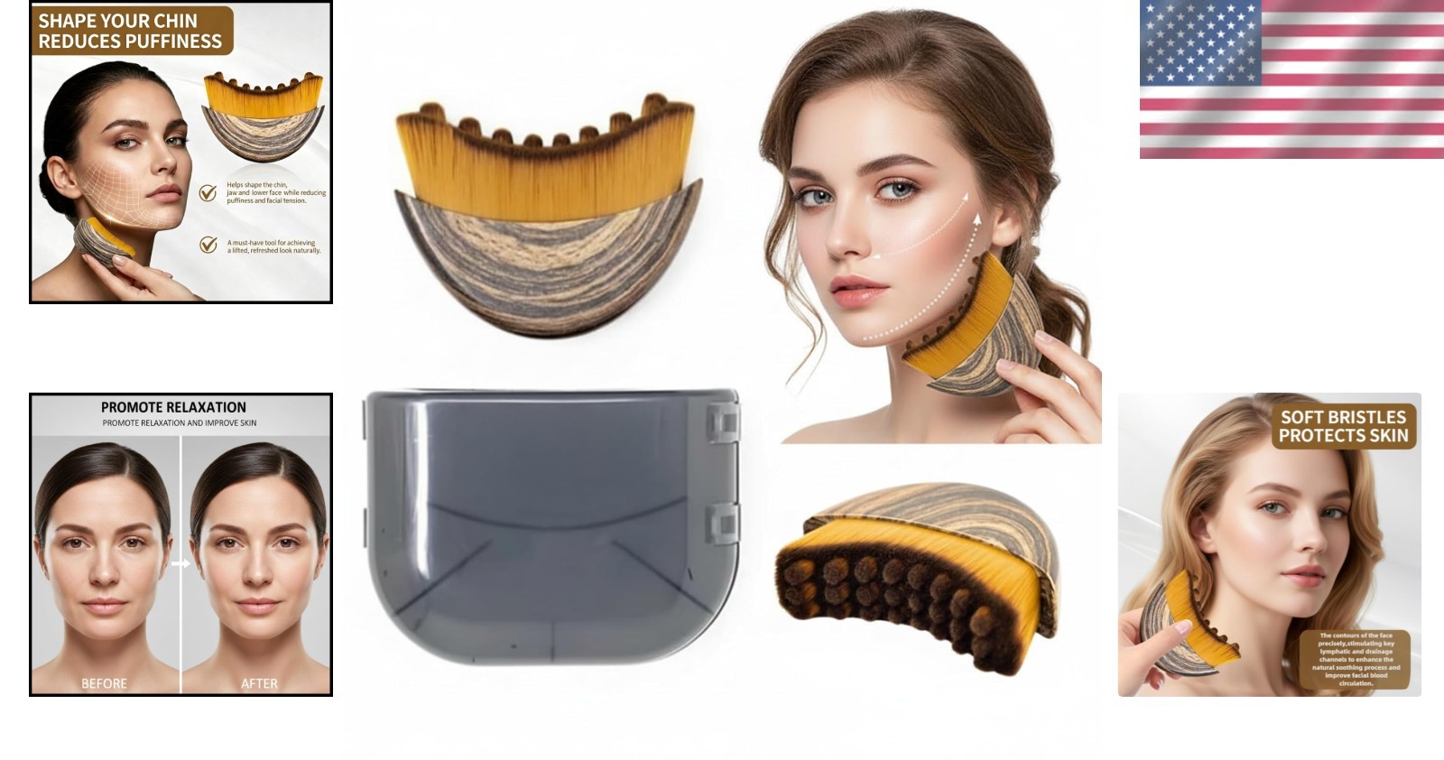 Lymphatic Contour Face Brush Sculpting Anti Puffiness Detox Lift Skin Glow