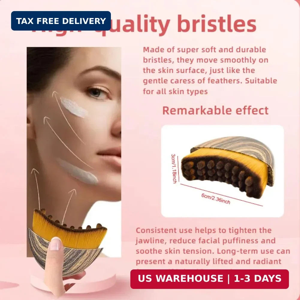 Rokaty 1/2 Pcs Lymphatic Contour Face Brush For Sculpting Anti-Puffiness Detox