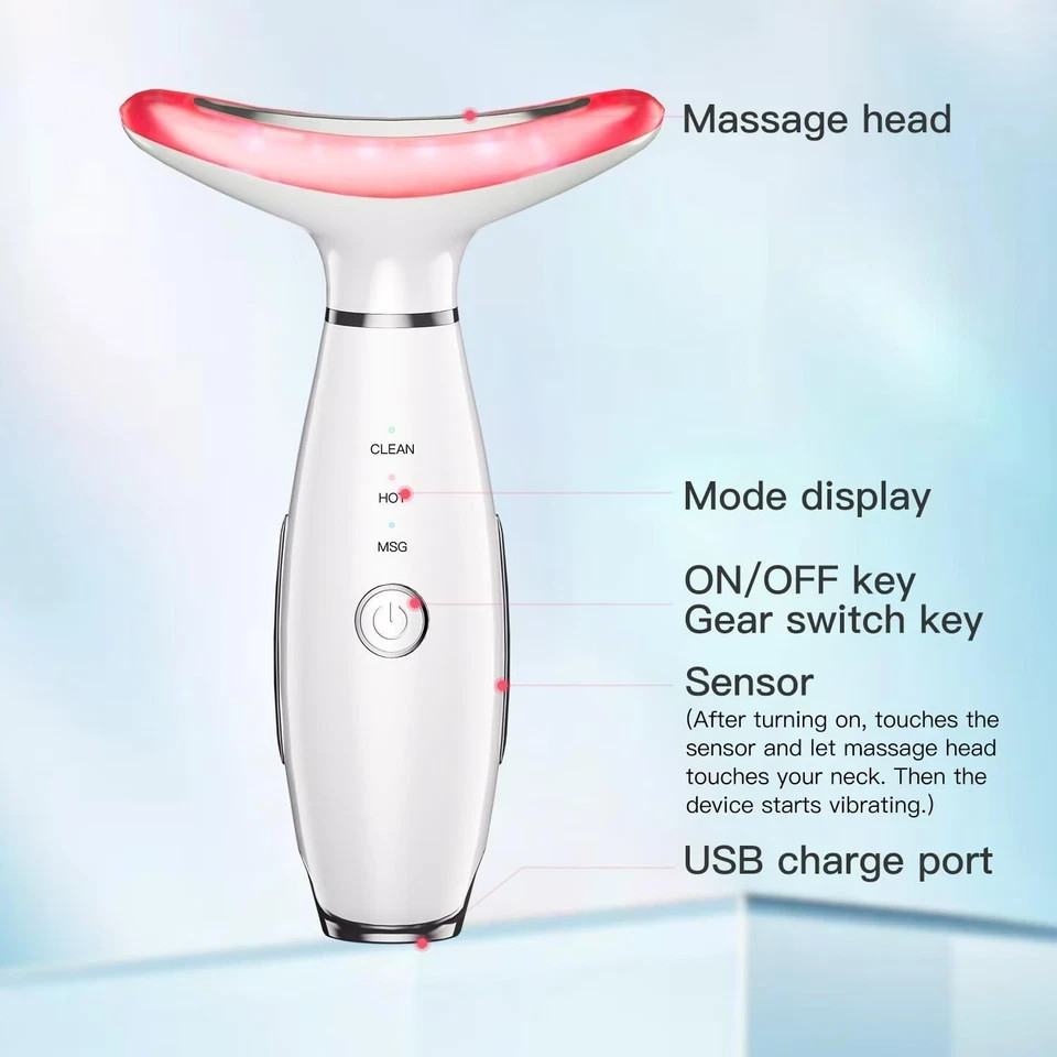 Neck Face Beauty Device, Skin Care Face Massage,3 in 1 Facial Massager, Face Scu