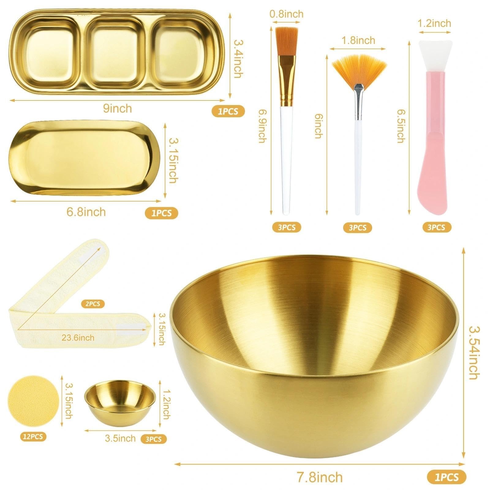 29 Pcs Facial Spa Supplies Set – Ice Bath Bowl, Brushes, Hairbands & Sponges