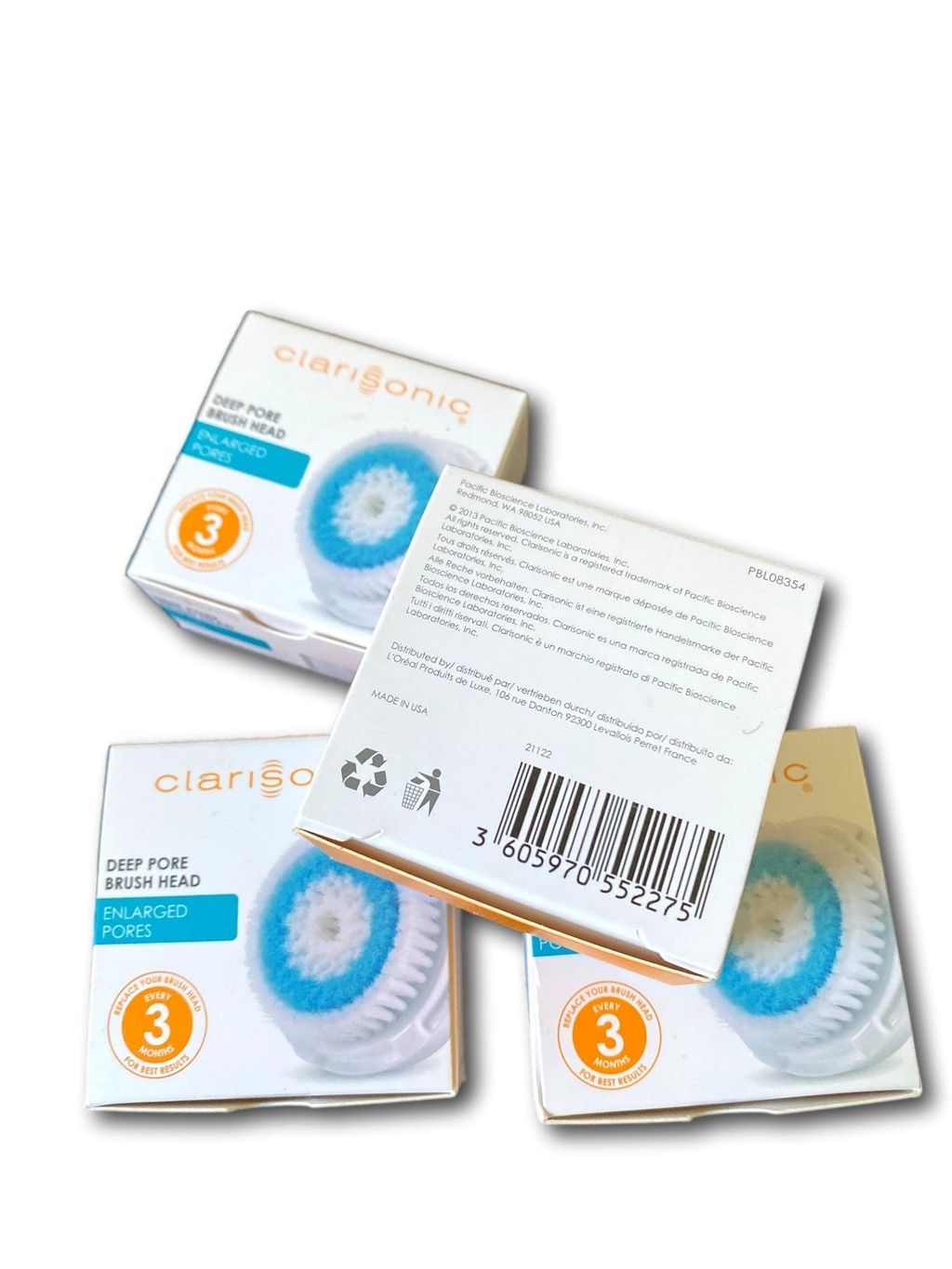 Original Clarisonic 4 Pk Deep Pore Face Cleanser Replacement Brush heads