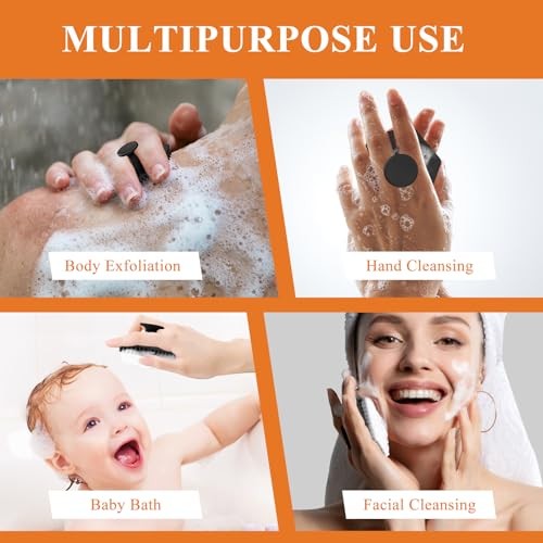 Silicone Face Scrubber for Men, Gentle Exfoliator Pad & Massager, Facial Black