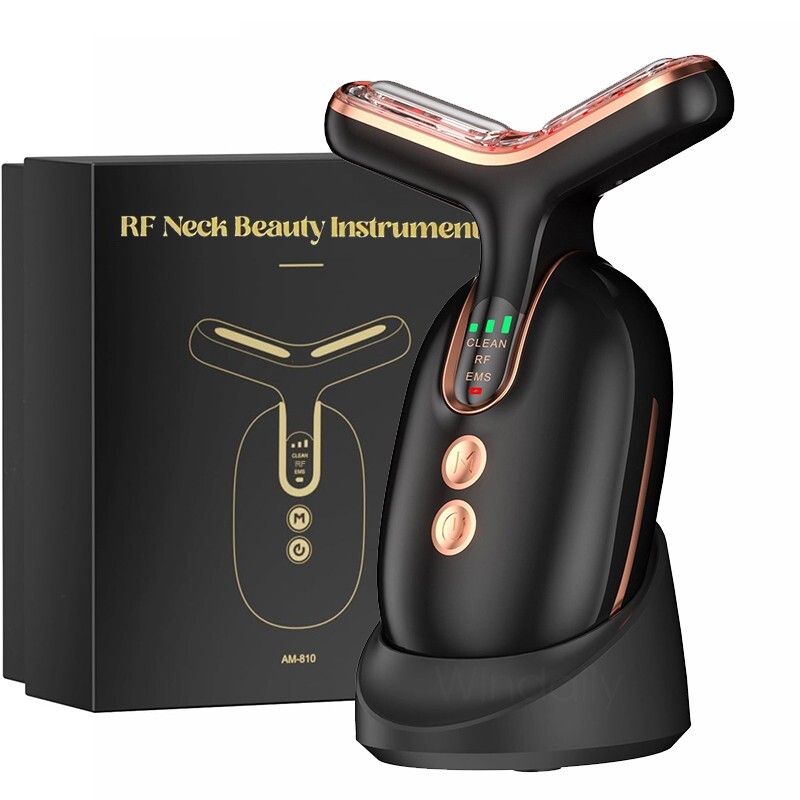 Face Neck Lifting Device Vibration EMS Facial Massager LED Light Therapy Machine