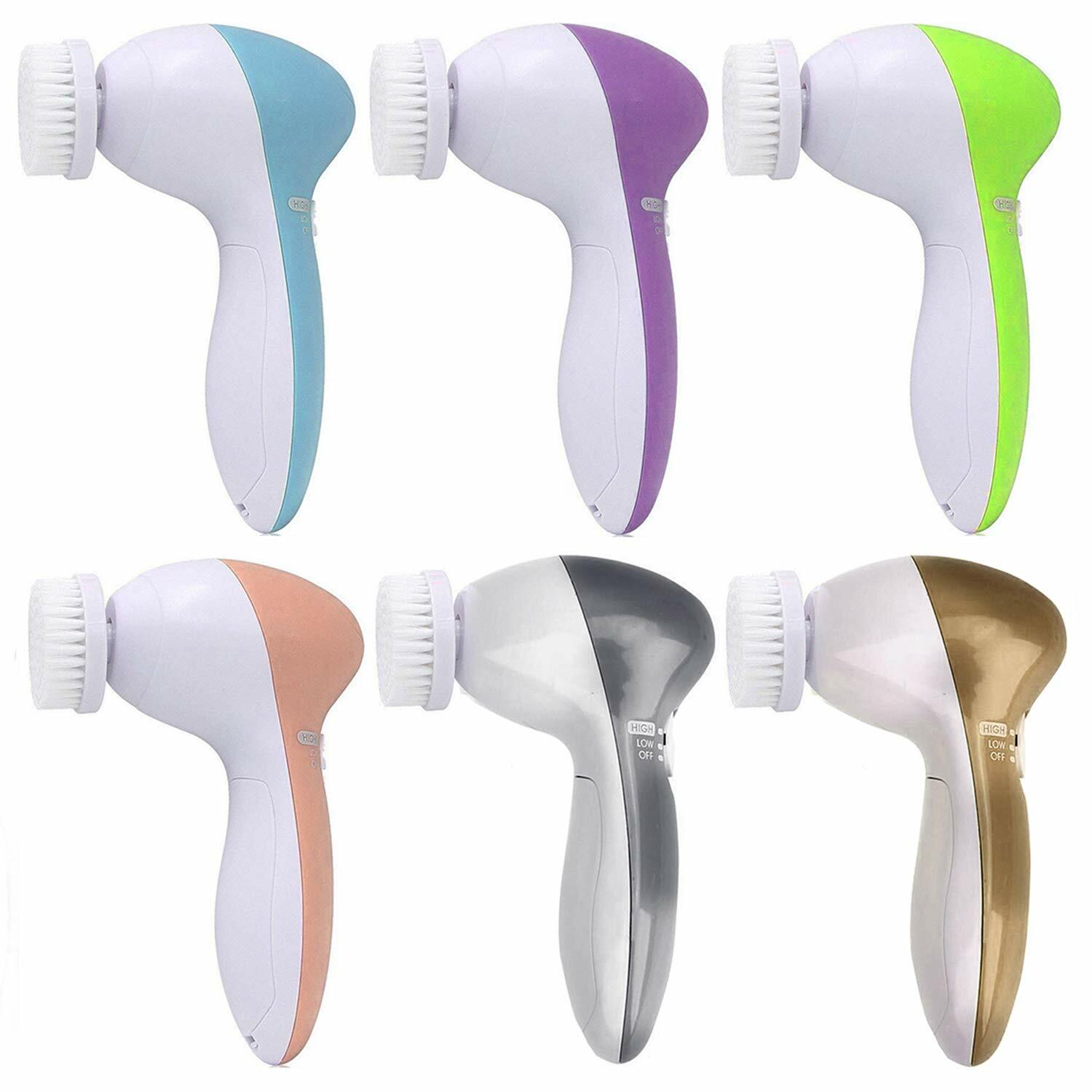 5-in-1 Electric Facial Cleansing Brush Waterproof Face Spin Brush Set with Case