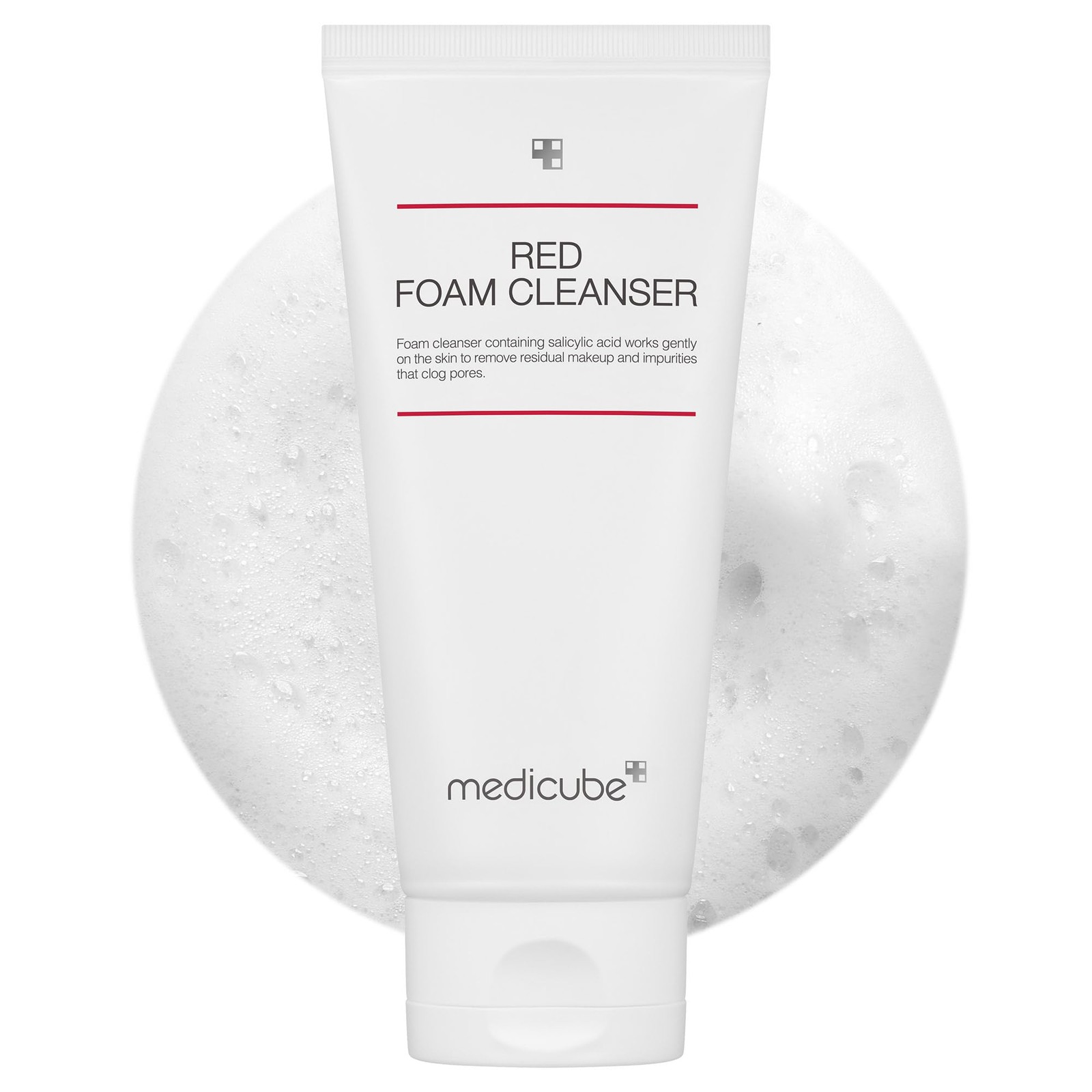 medicube Facial Cleanser Red Foam 4.08 Fl Oz (Pack of 1), Salicylic Acid(BHA)