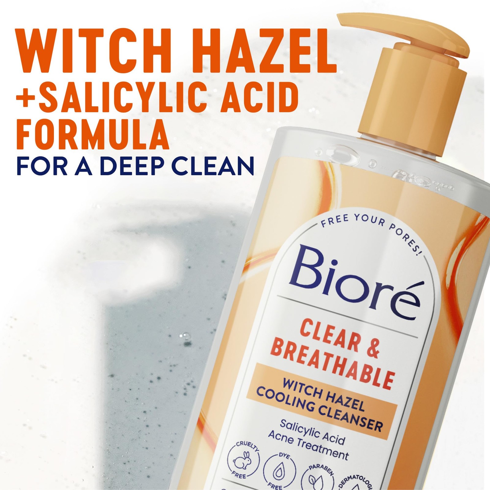 Biore Clear & Breathable Cooling Cleanser with 6.77 Ounce (Pack of 1),