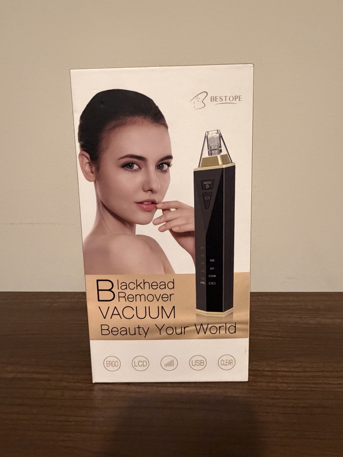 BESTOPE Blackhead Remover Vacuum USB Rechargeable LCD Multi-Mode Black/Gold