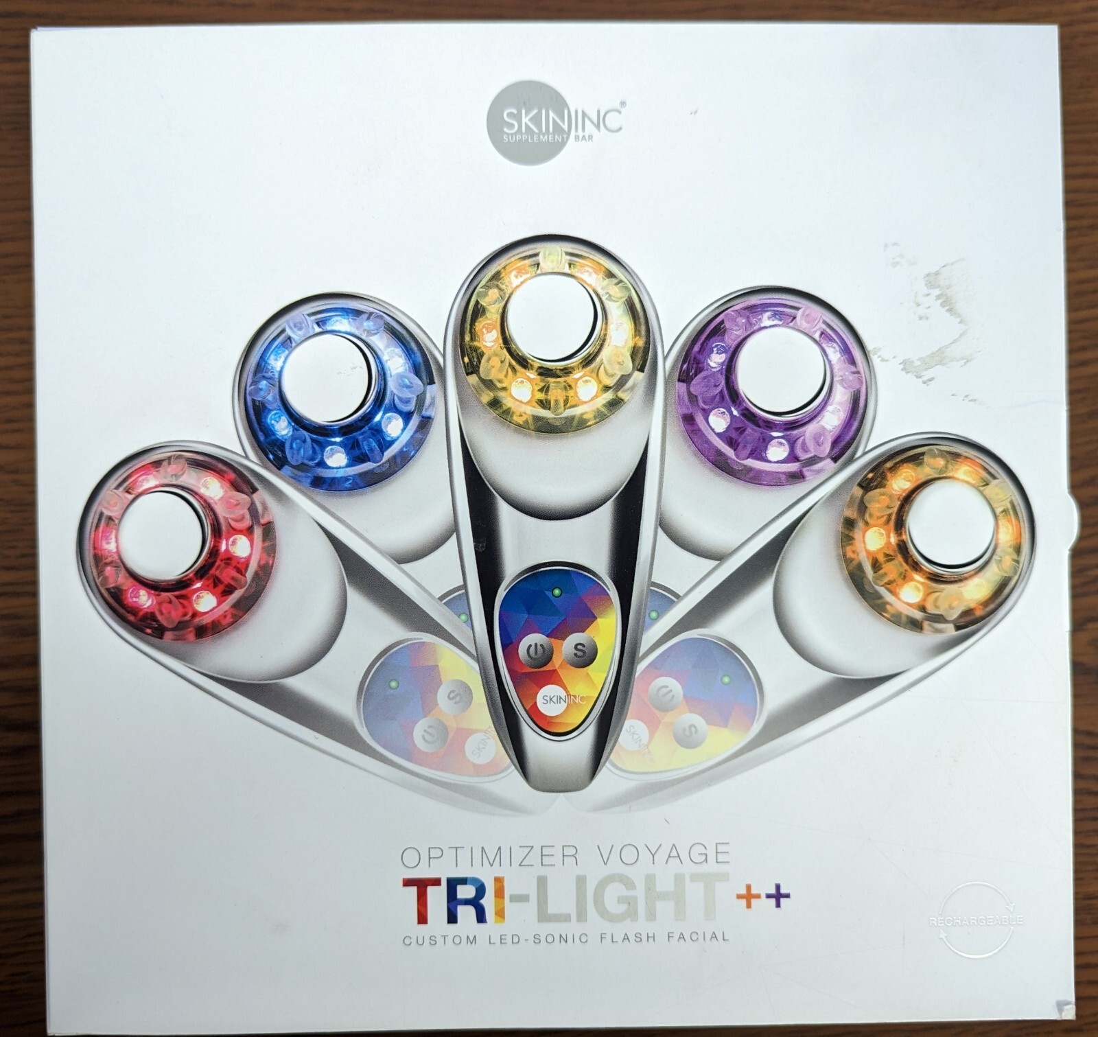 SKININC OPTIMIZER VOYAGE TRILIGHT CUSTOM LED -SONIC FLASH FACIAL CHROME SEE DESC