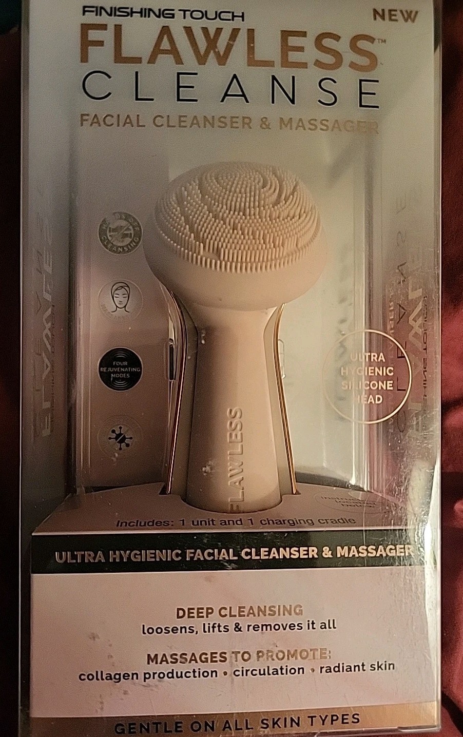 Finishing Touch FLAWLESS CLEANSE FACIAL CLEANSER & MASSAGER New & Sealed Box