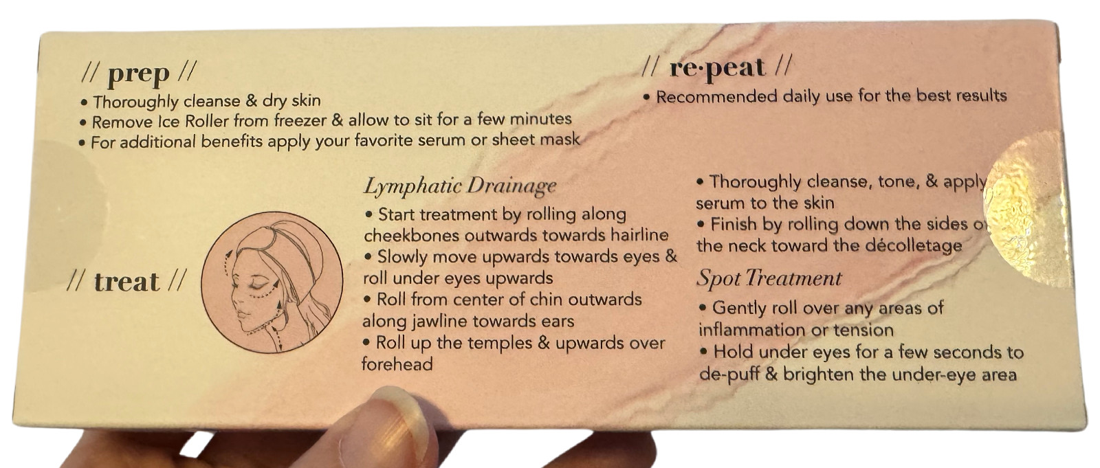 Kitsch Anti Aging Ice Roller Facial Lymphatic Massage Brighter Firm Skin NIB NEW