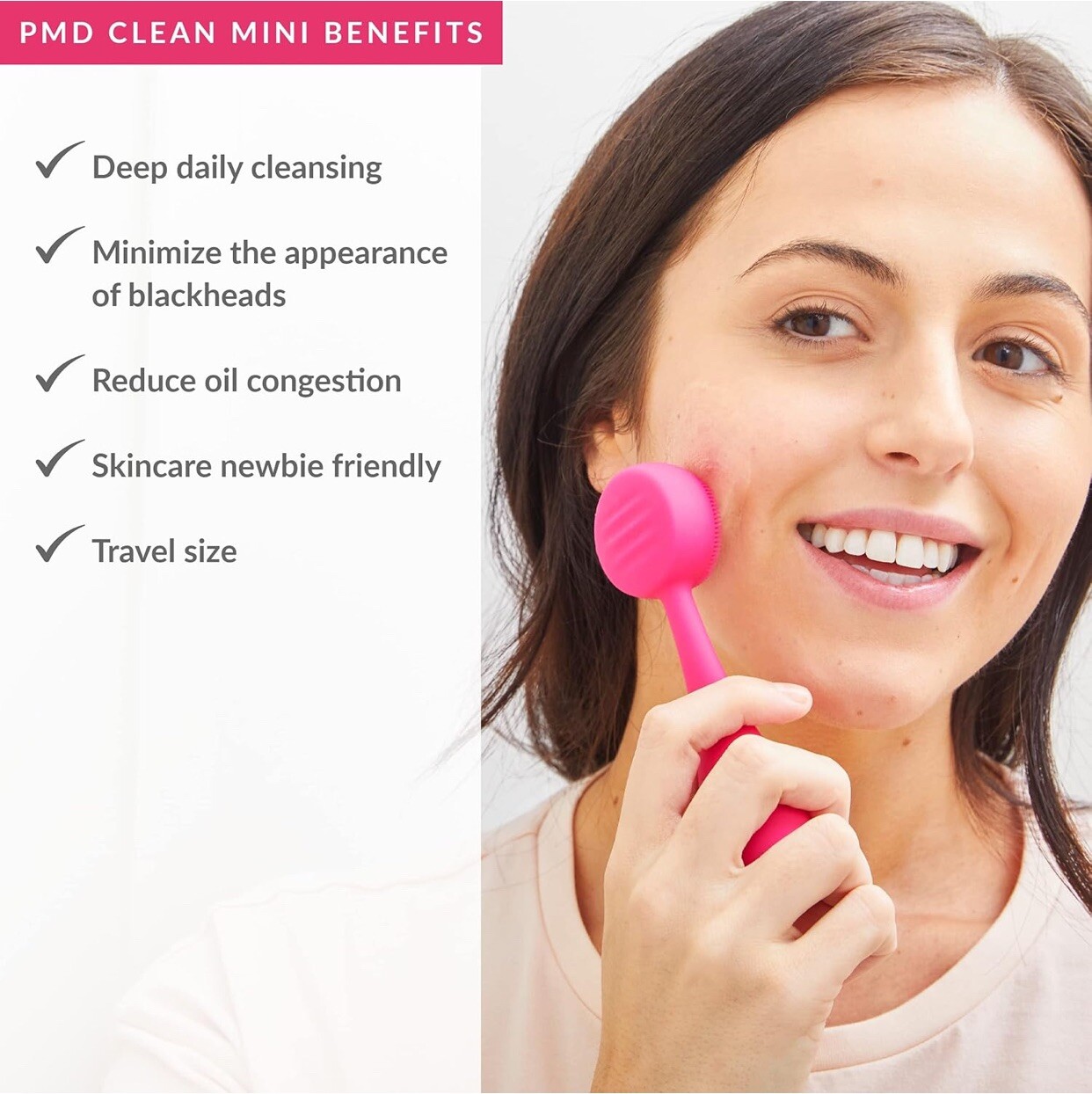 PMD Clean Mini – Smart Facial Cleansing Device with Silicone Brush & Anti-Aging