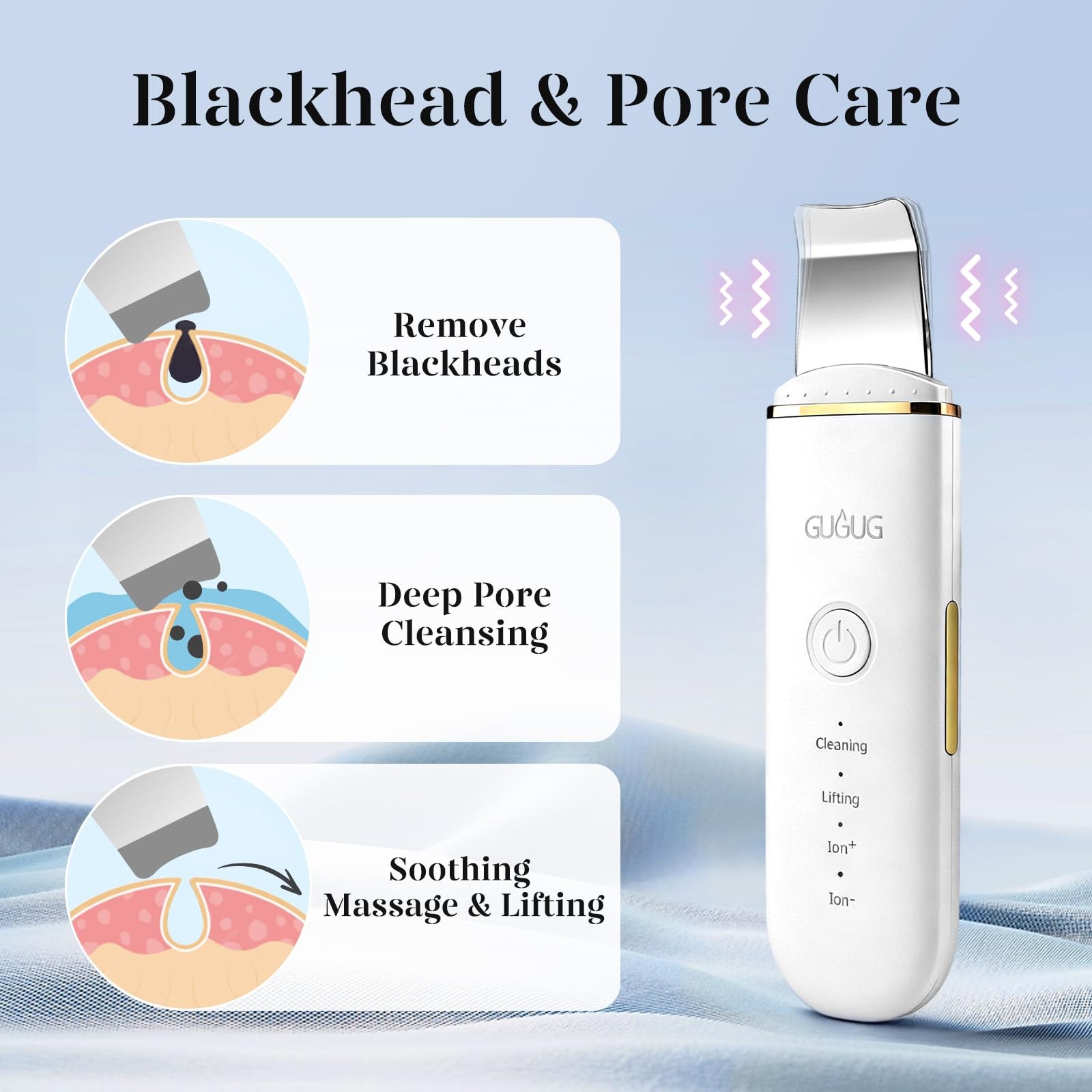 GUGUG Skin Scrubber Face Spatula Skin Spatula Pore Cleaner Blackhead Remover